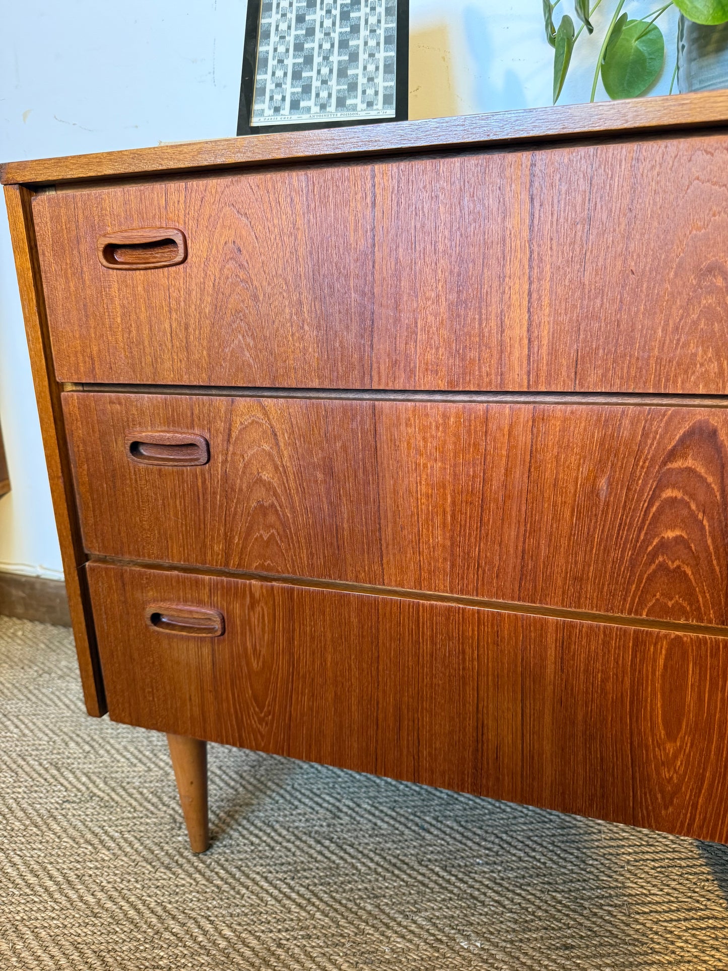Commode scandinave vintage placage teck