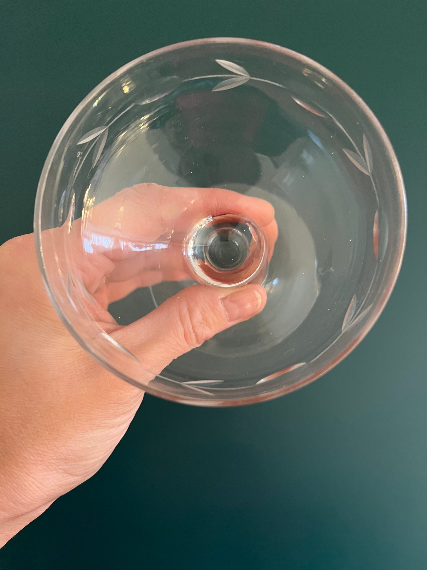 Coupes à champagne en verre gravé