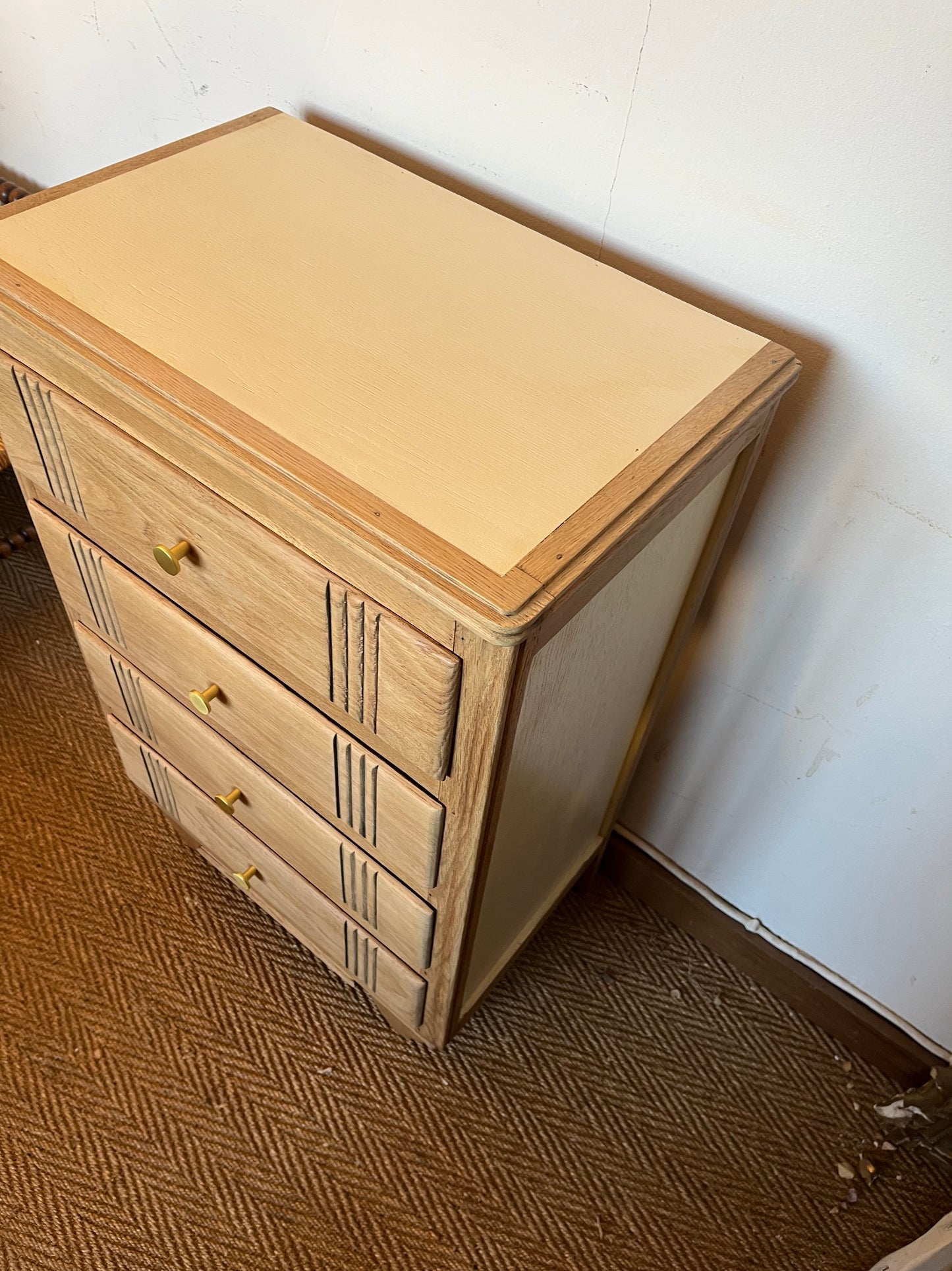 Chiffonnier petite commode Art déco en bois vintage