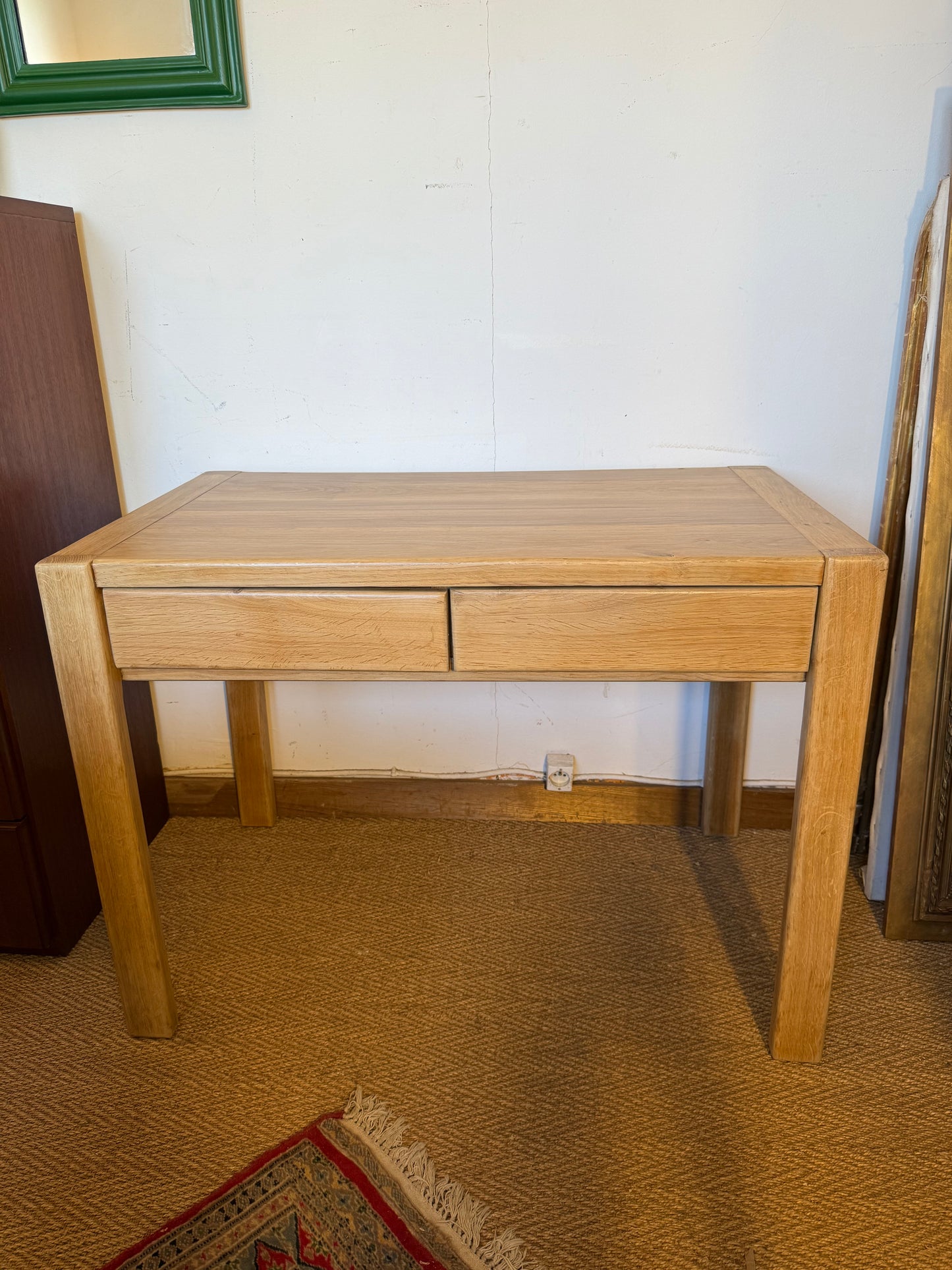 Bureau vintage en bois massif esprit Pierre Chapo
