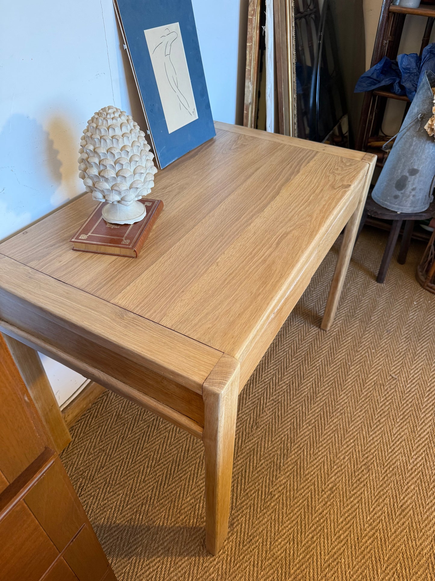 Bureau vintage en bois massif esprit Pierre Chapo