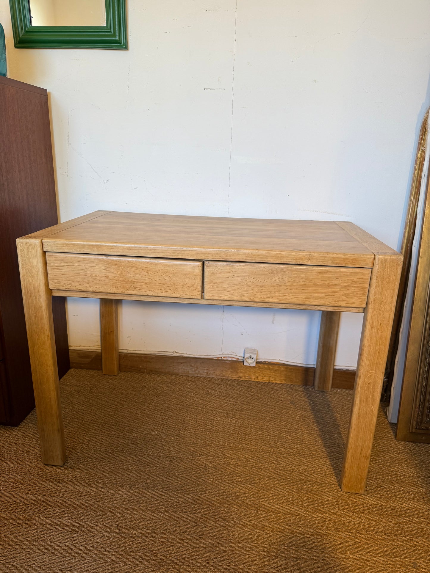 Bureau vintage en bois massif esprit Pierre Chapo