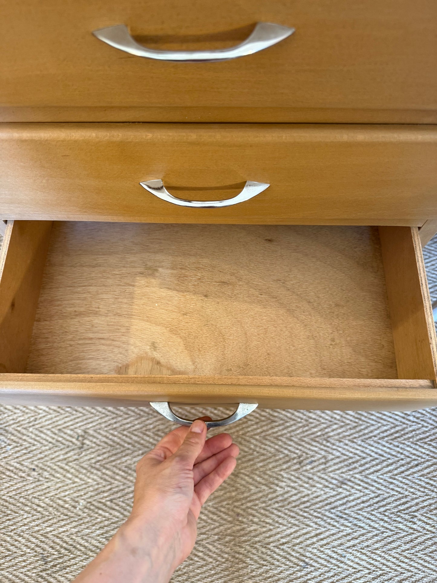 Chiffonnier vintage pieds compas en bois