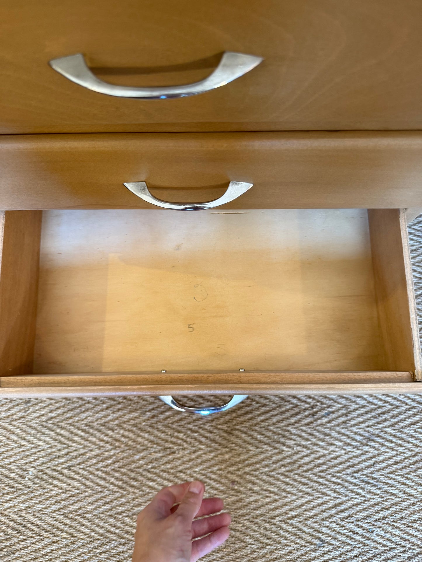 Chiffonnier vintage pieds compas en bois