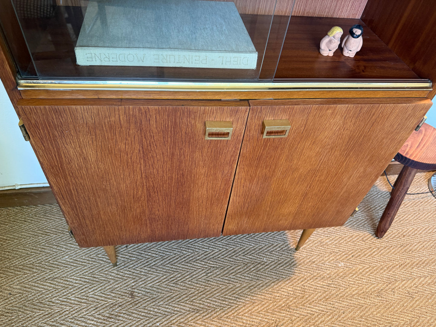 Vaisselier vitrine buffet vintage placage teck