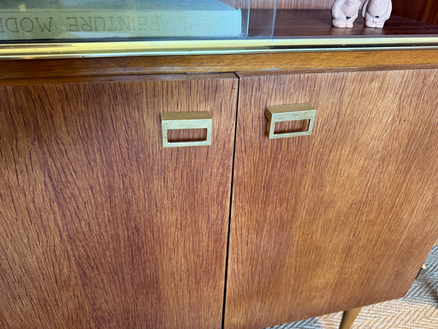 Vaisselier vitrine buffet vintage placage teck