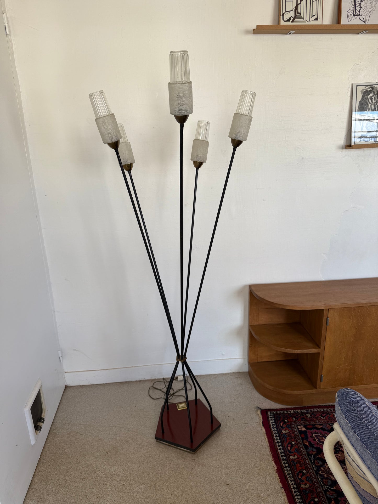Lampadaire vintage à 5 branches