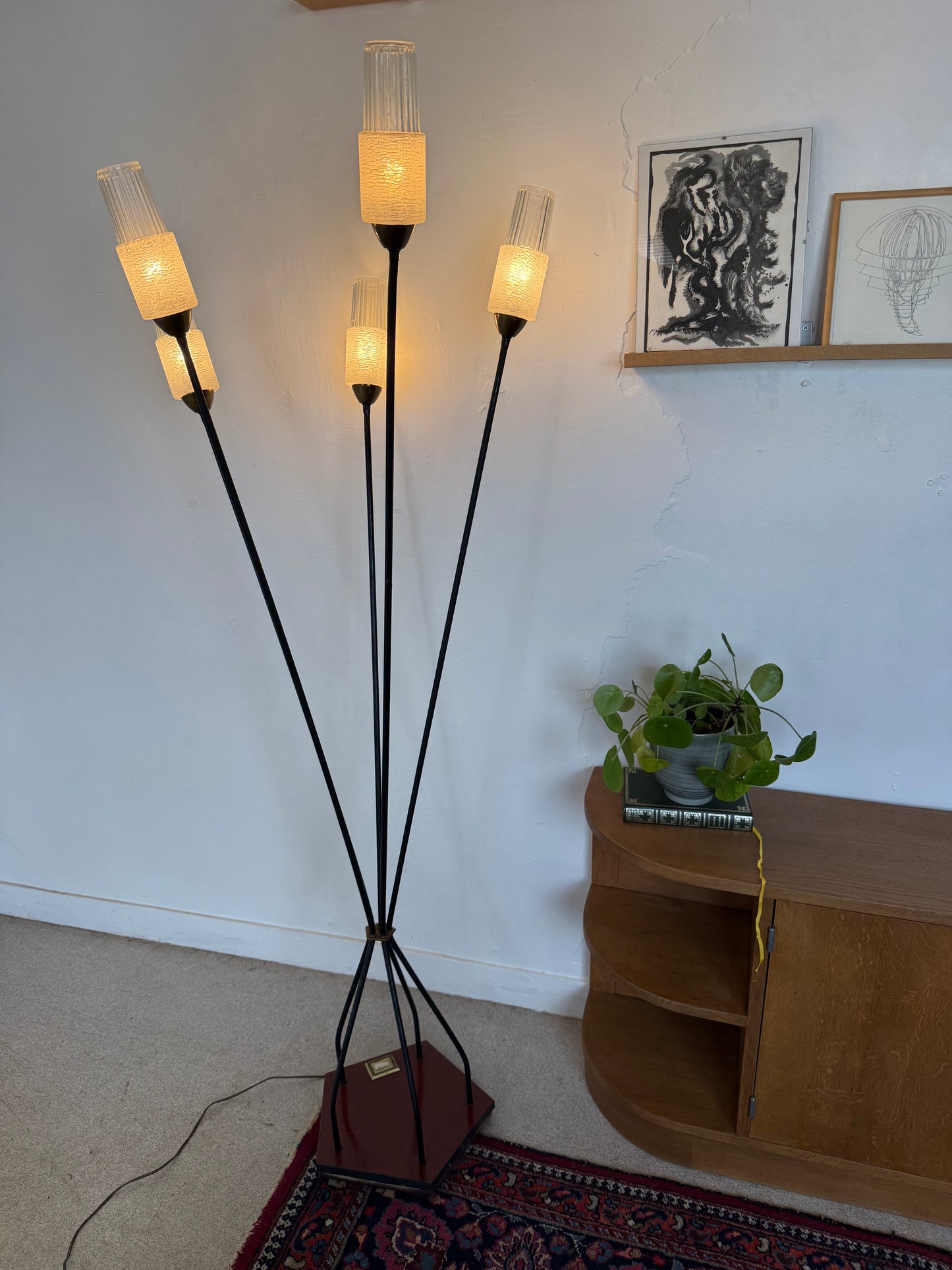 Lampadaire vintage à 5 branches