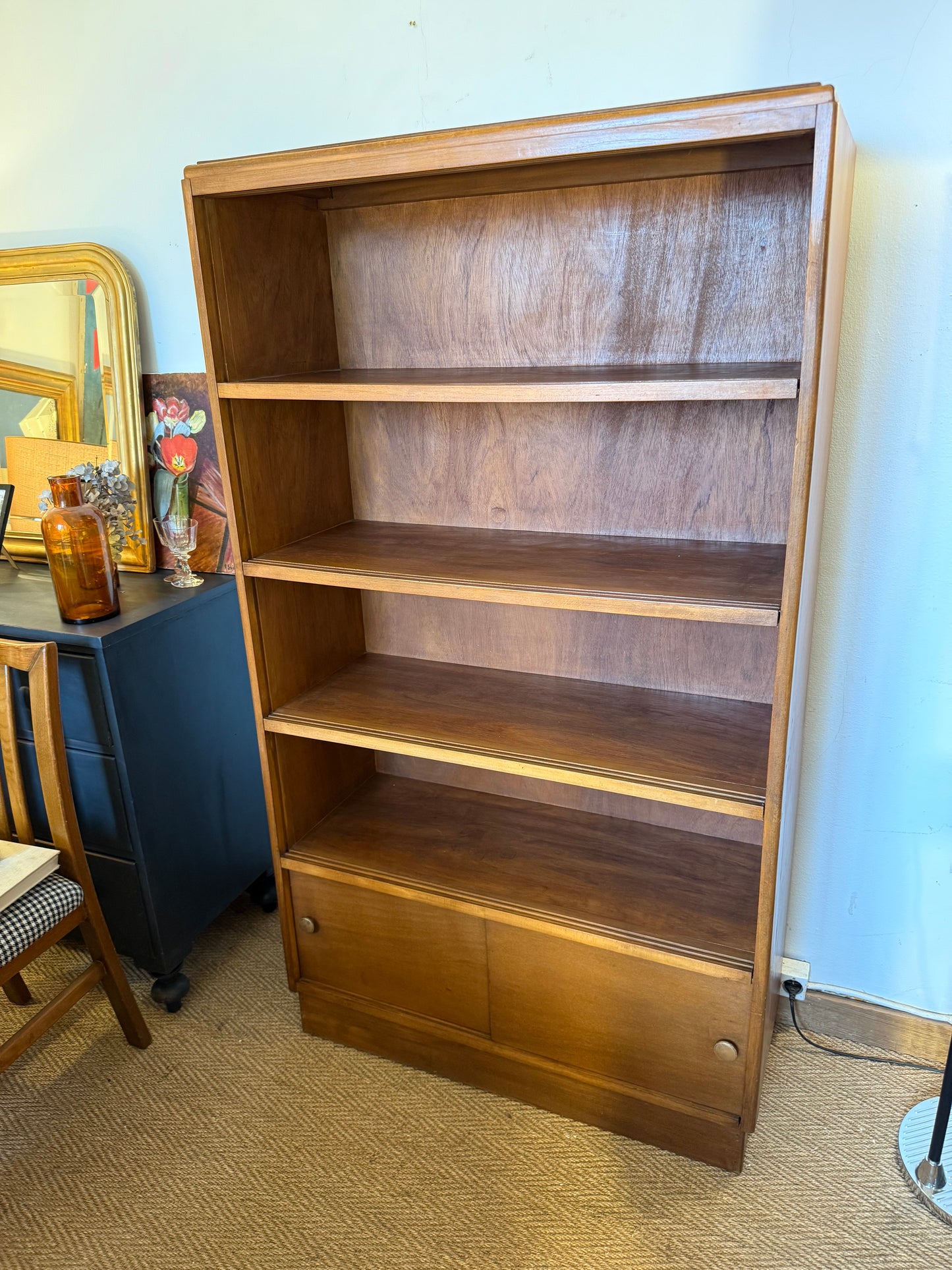 Bibliothèque vintage art déco en bois