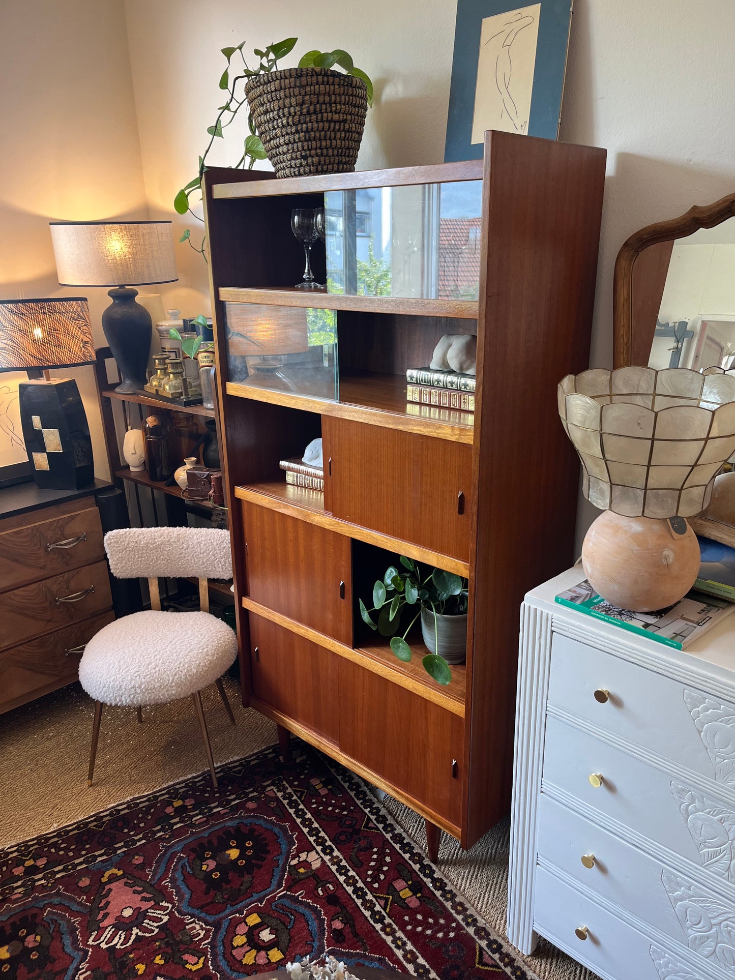Bibliothèque étagère vaisselier vintage