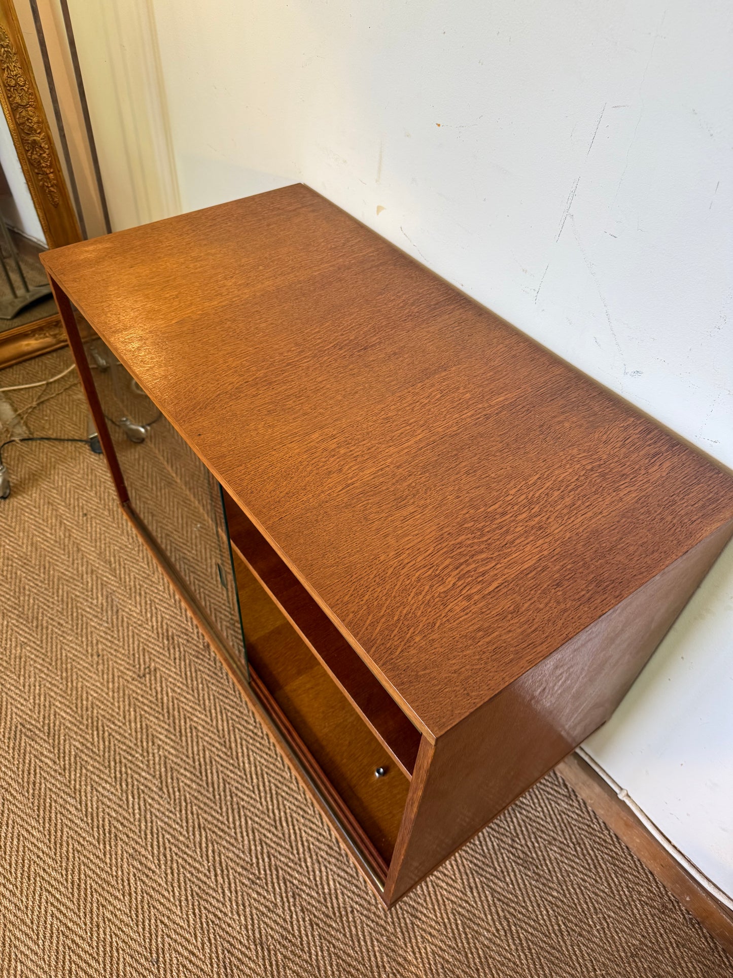 Petite enfilade vitrine buffet vintage placage teck