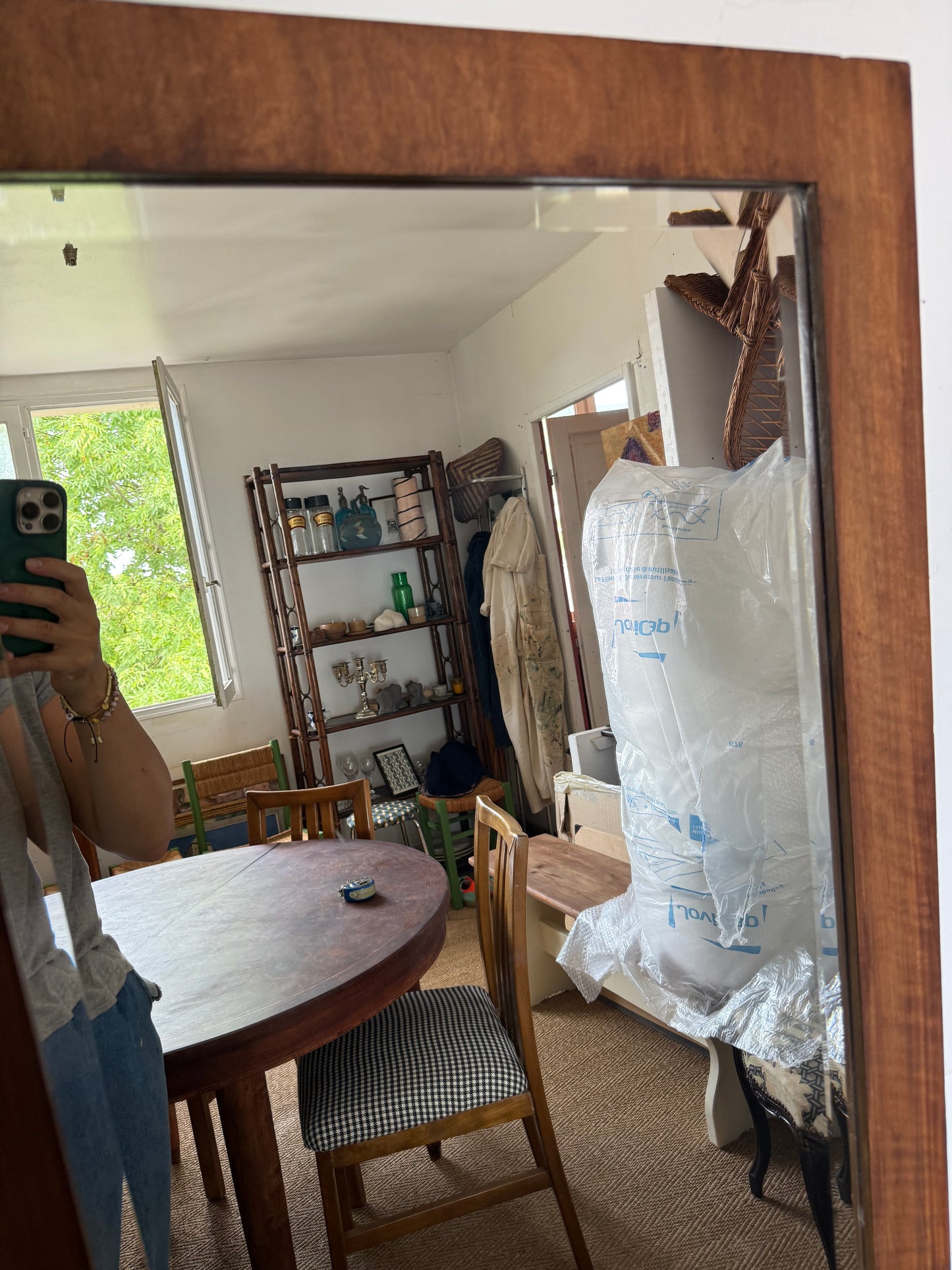 Miroir vintage en bois style scandinave