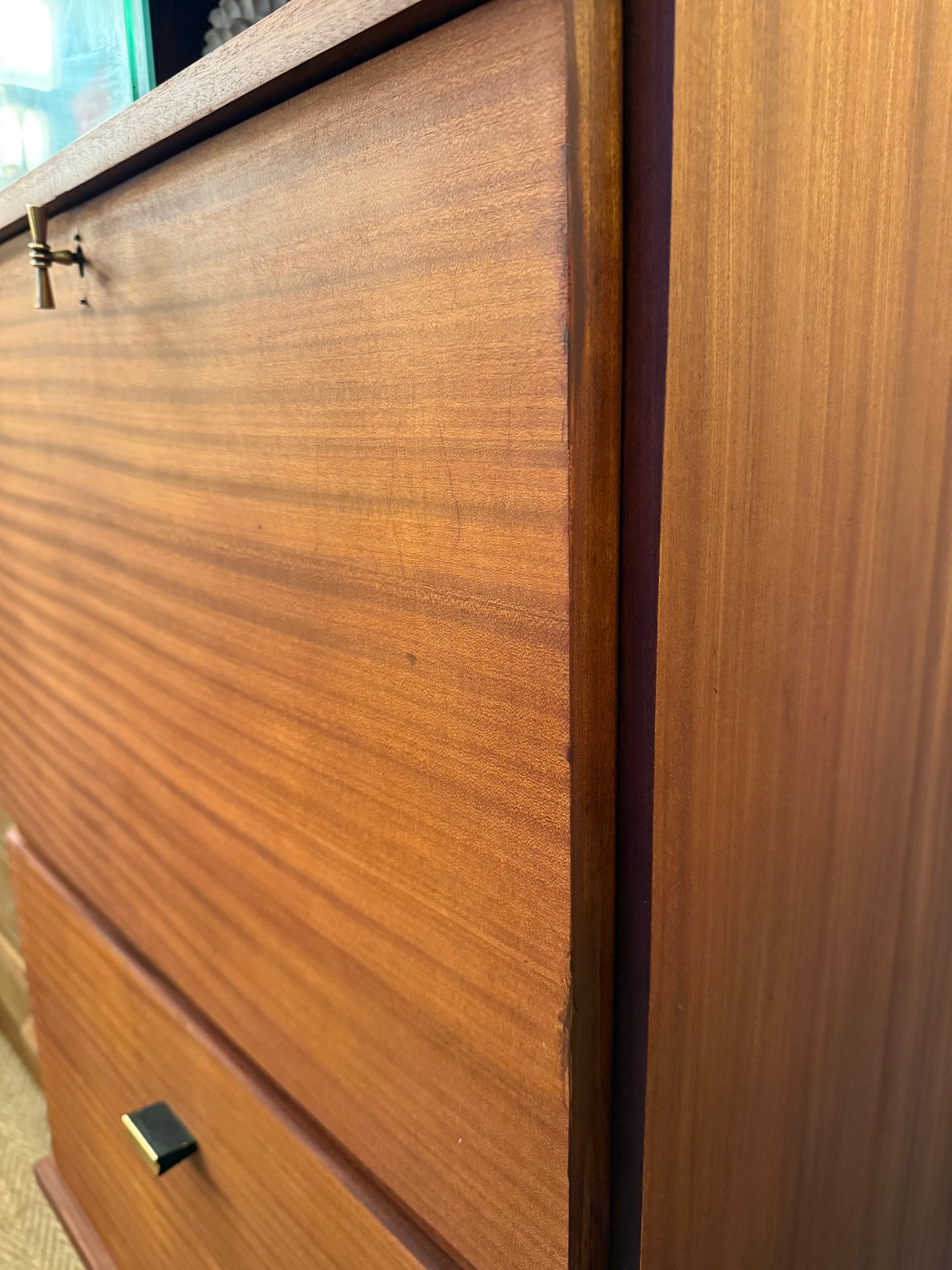 Secrétaire vintage en placage acajou