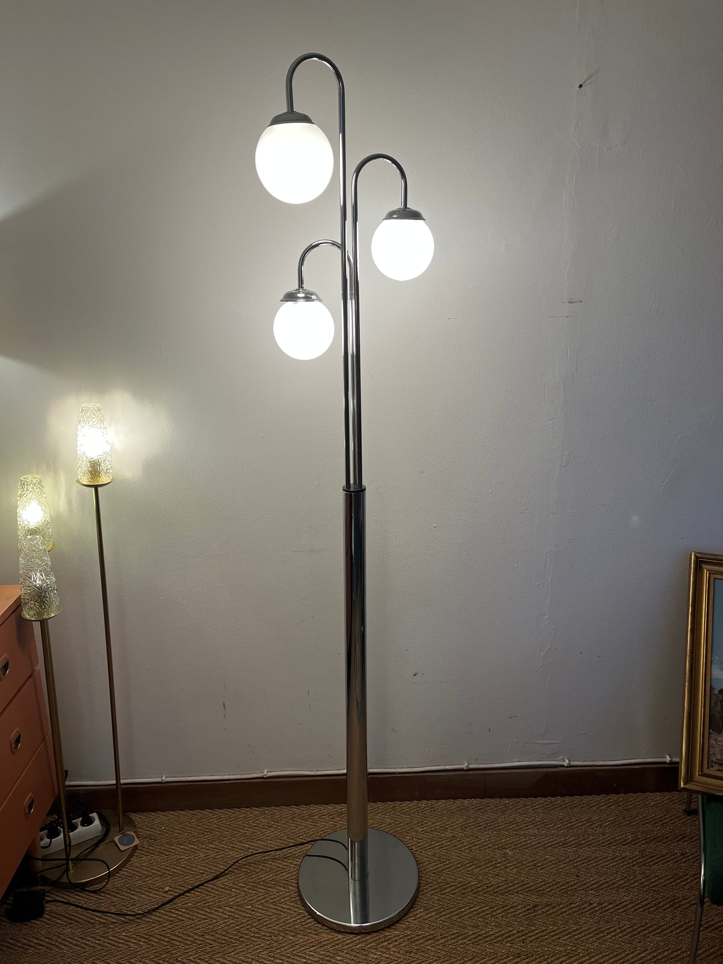 Lampadaire vintage boules