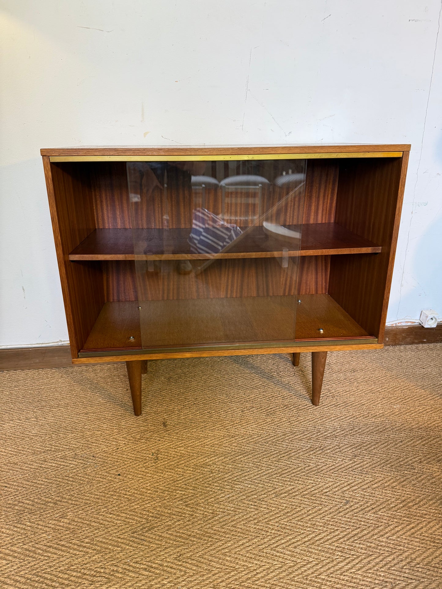 Petite enfilade vitrine buffet vintage placage teck