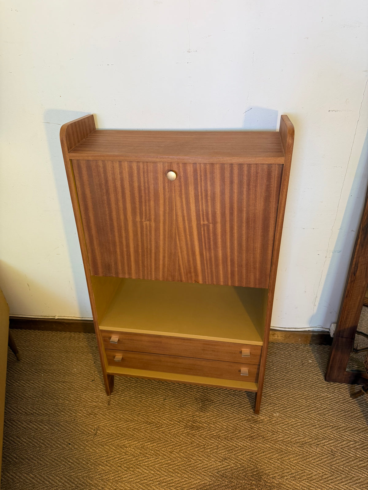 Secrétaire vintage compact placage acajou