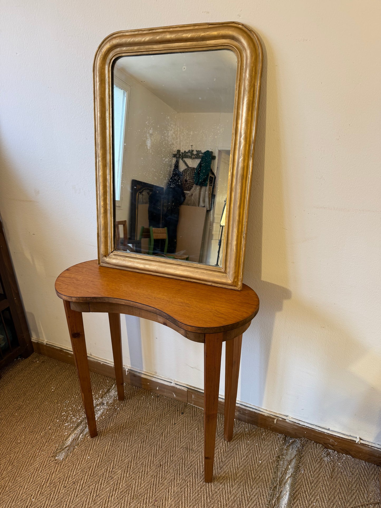 Console petit bureau coiffeuse vintage forme libre