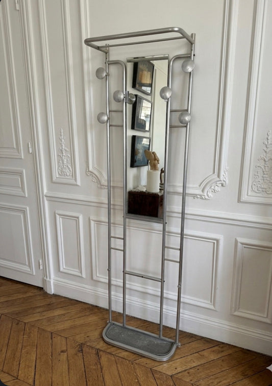 Porte manteau vintage en aluminium brossé années 50