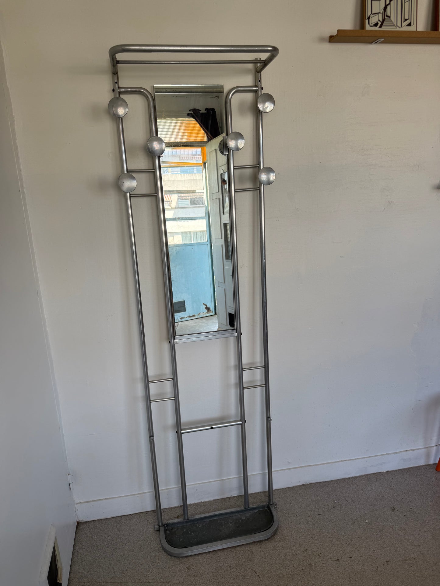 Porte manteau vintage en aluminium brossé années 50