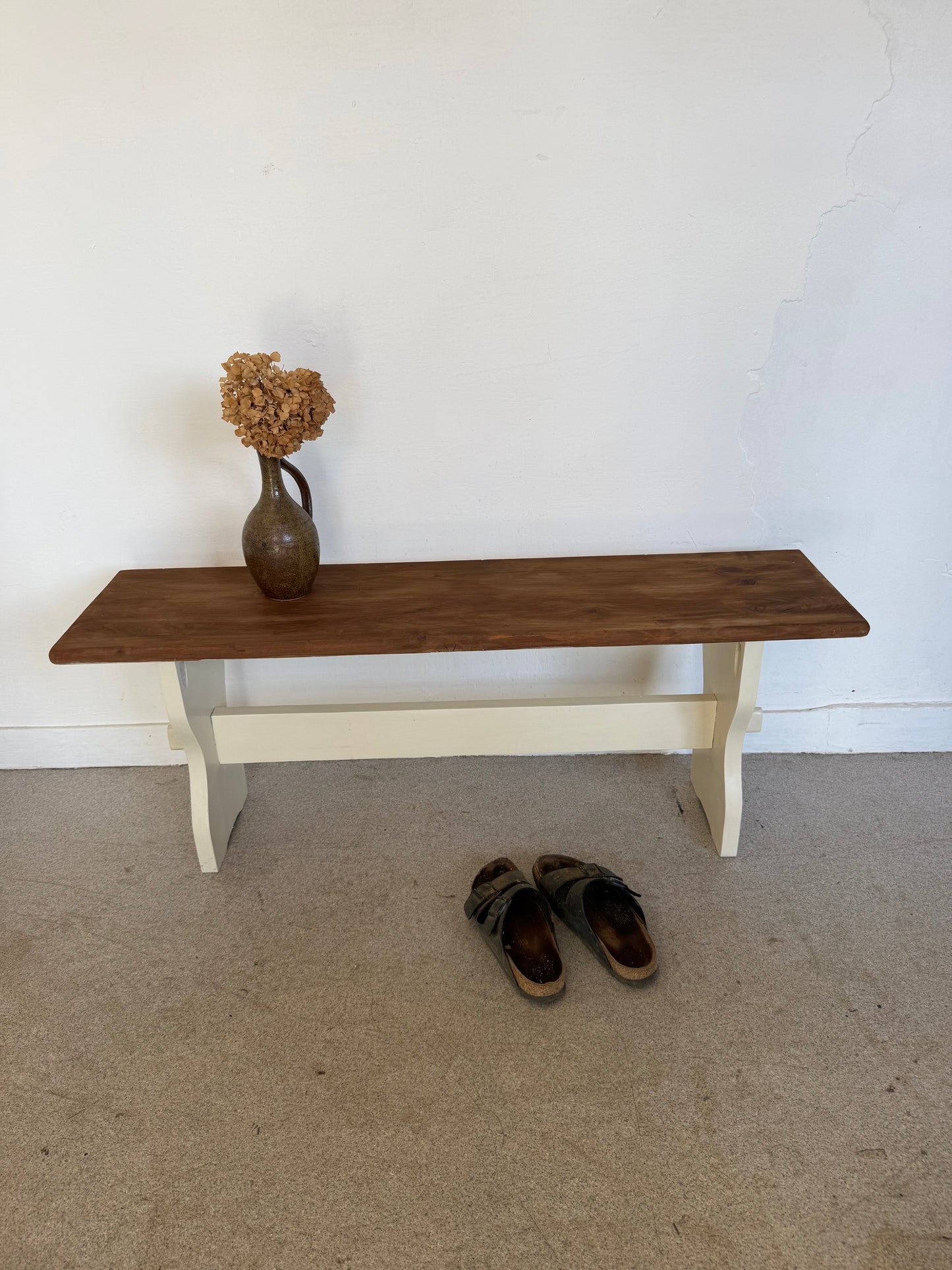 Banc de ferme vintage bois massif