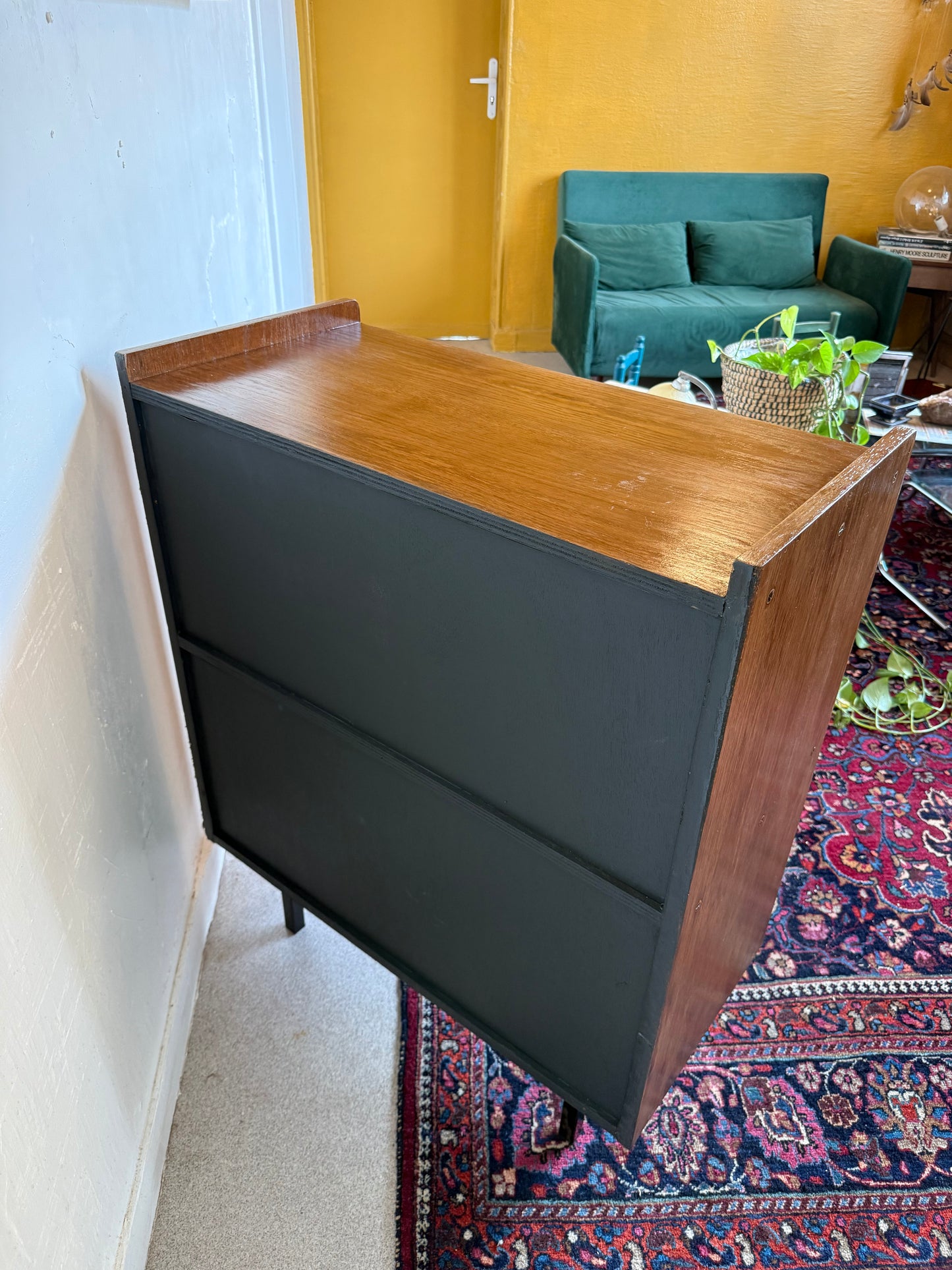 Buffet vaisselier vintage placage chêne