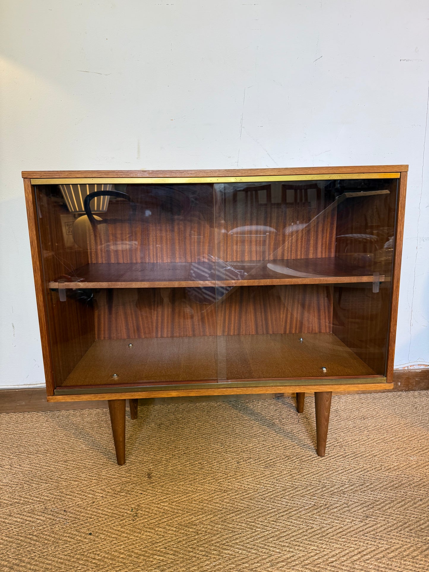 Petite enfilade vitrine buffet vintage placage teck