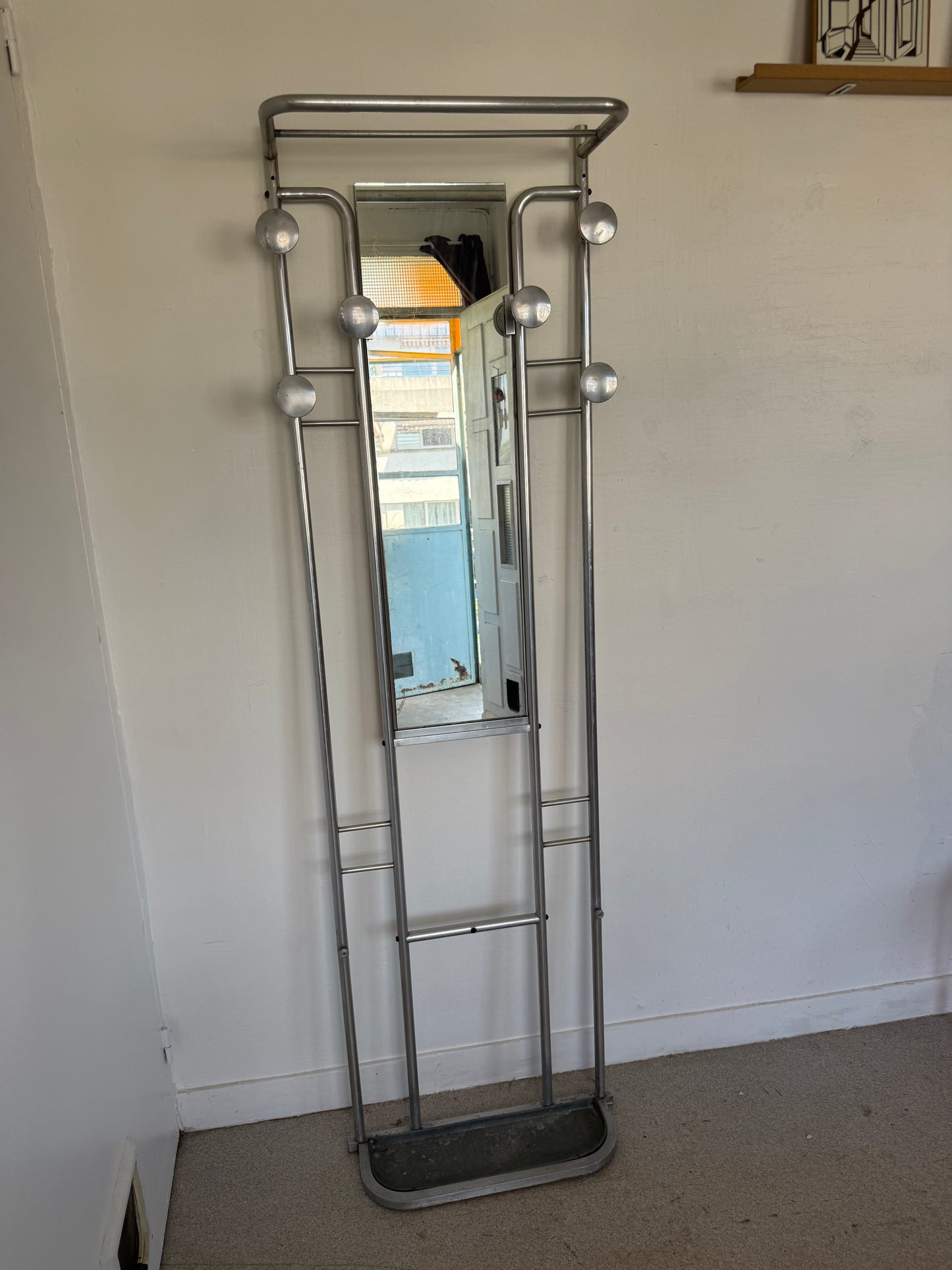 Porte manteau vintage en aluminium brossé années 50