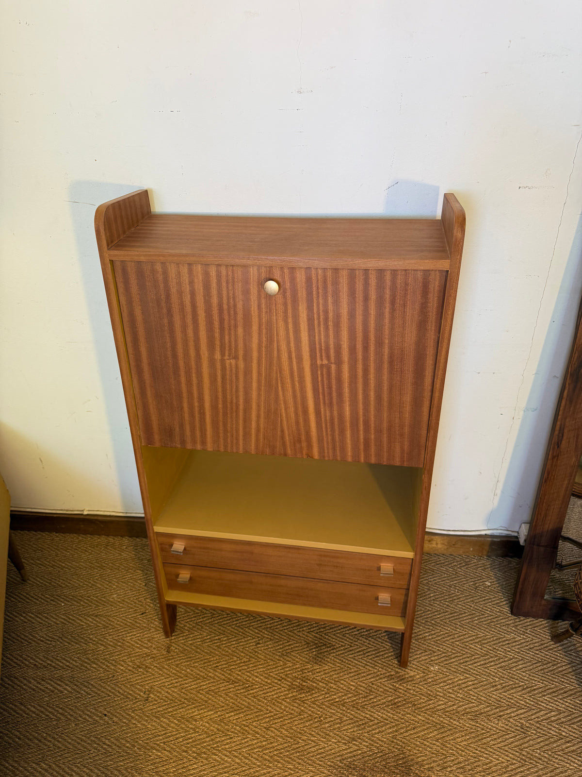 Secrétaire vintage compact placage acajou