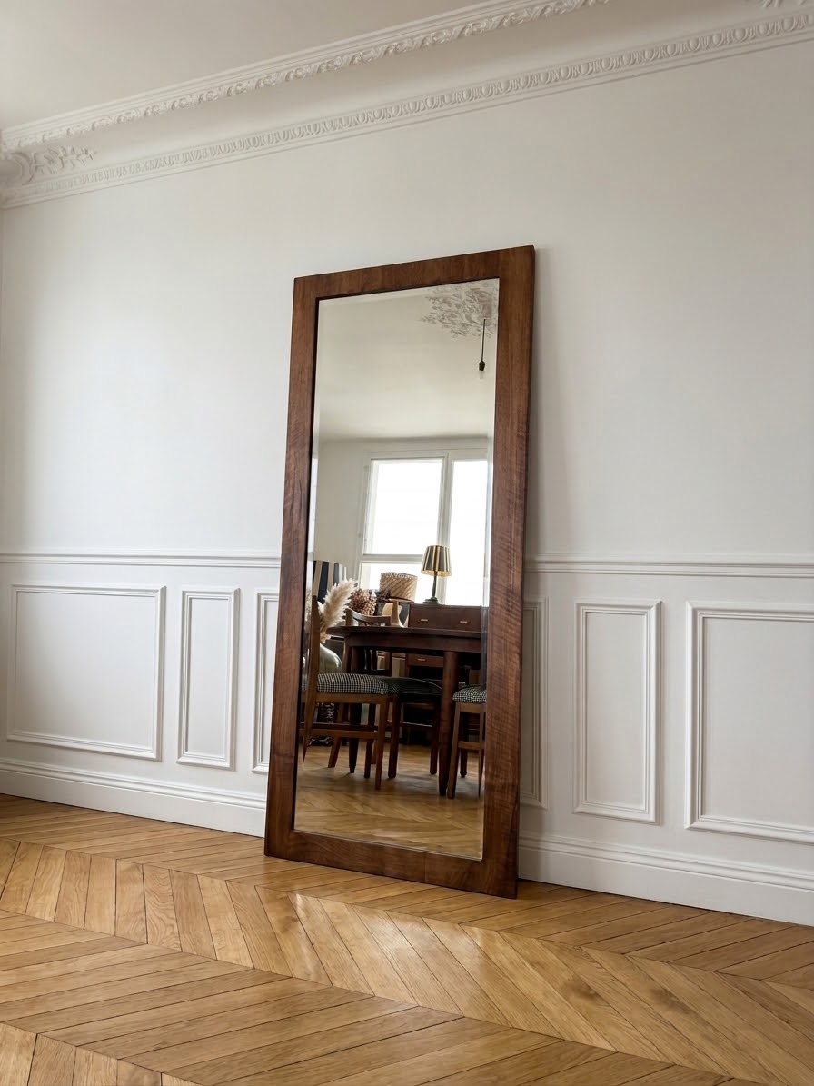 Miroir vintage en bois style scandinave