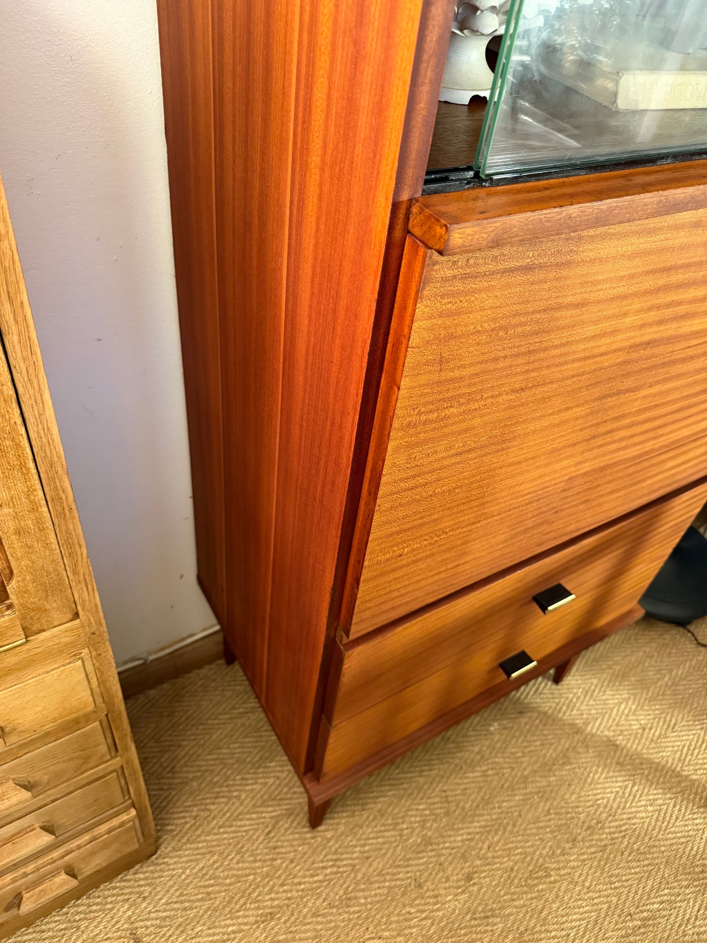 Secrétaire vintage en placage acajou