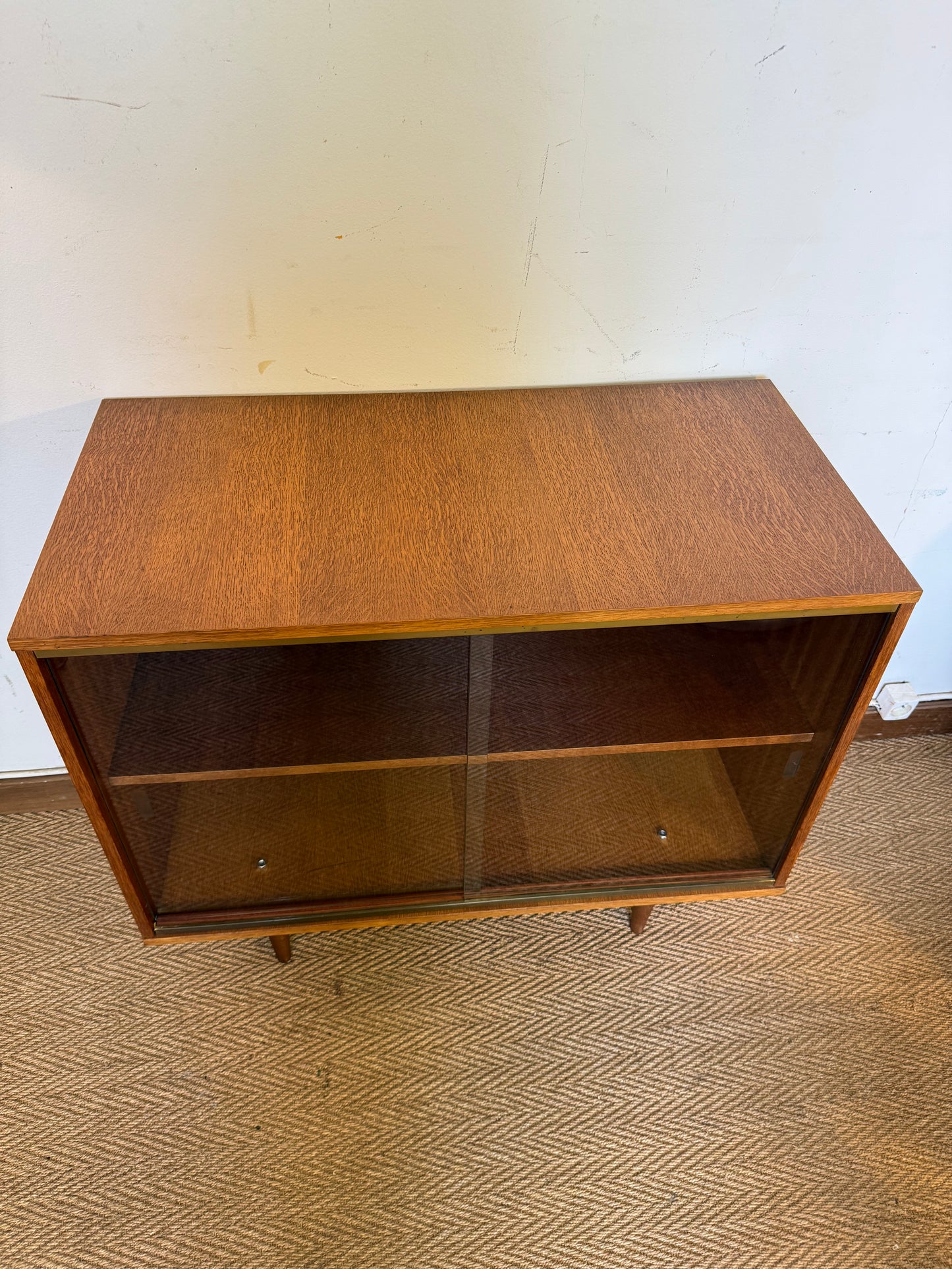 Petite enfilade vitrine buffet vintage placage teck