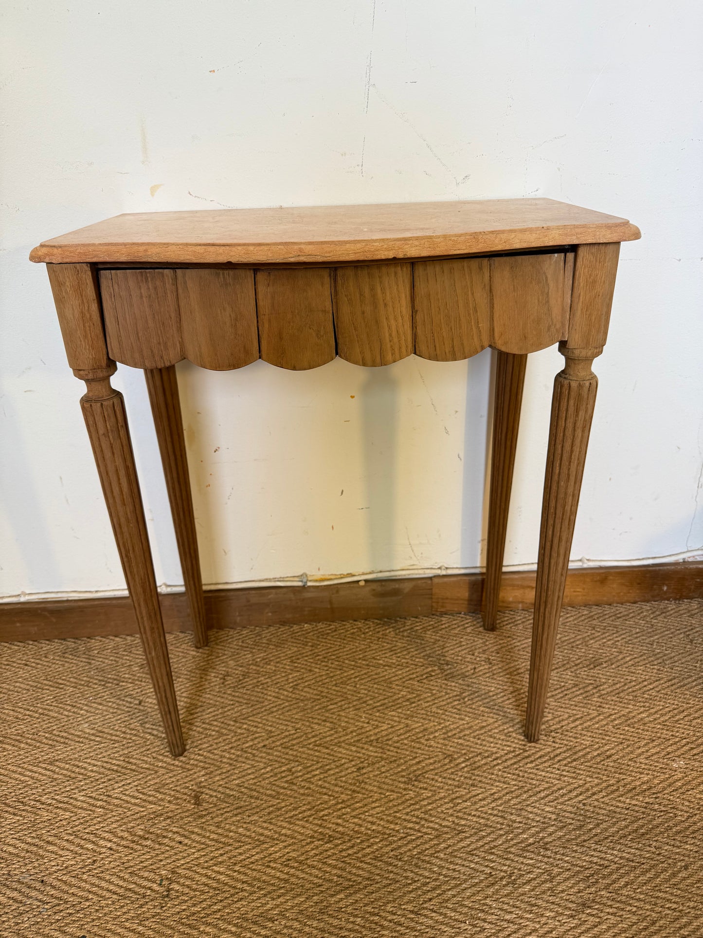 Console desserte Art déco en bois et marbre