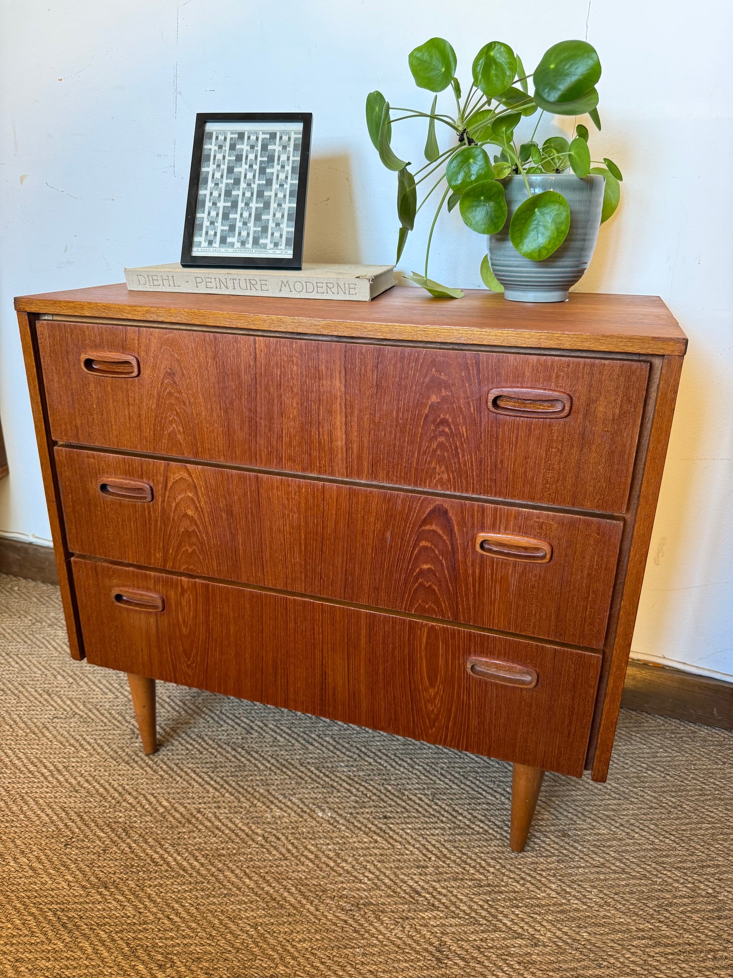 Commode scandinave vintage placage teck