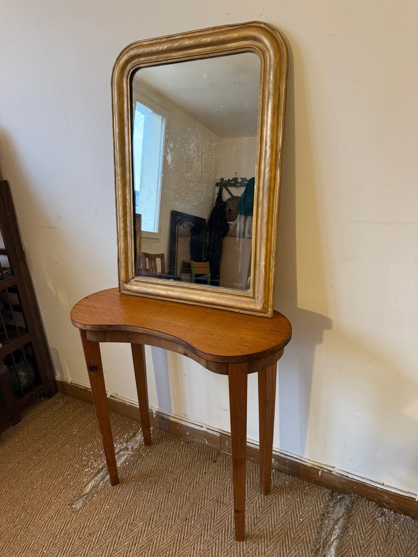 Console petit bureau coiffeuse vintage forme libre