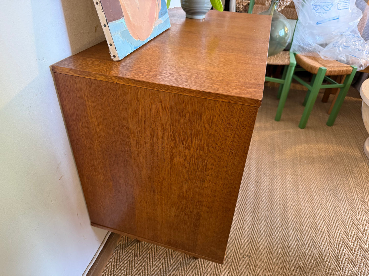 Petite enfilade vitrine buffet vintage placage teck