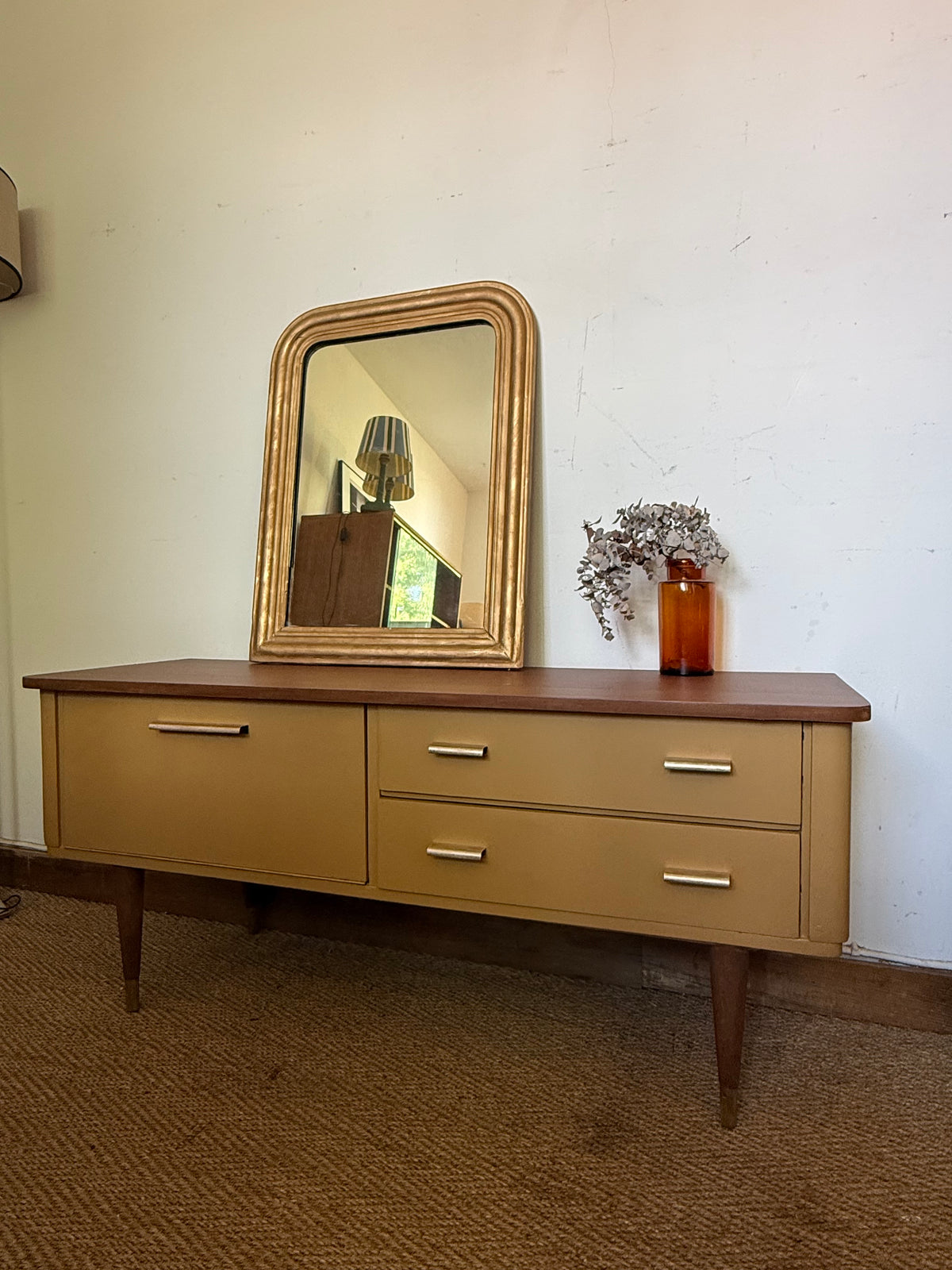 Enfilade vintage meuble bas tv pieds compas