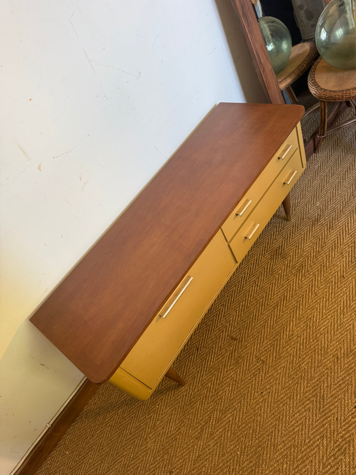 Enfilade vintage meuble bas tv pieds compas