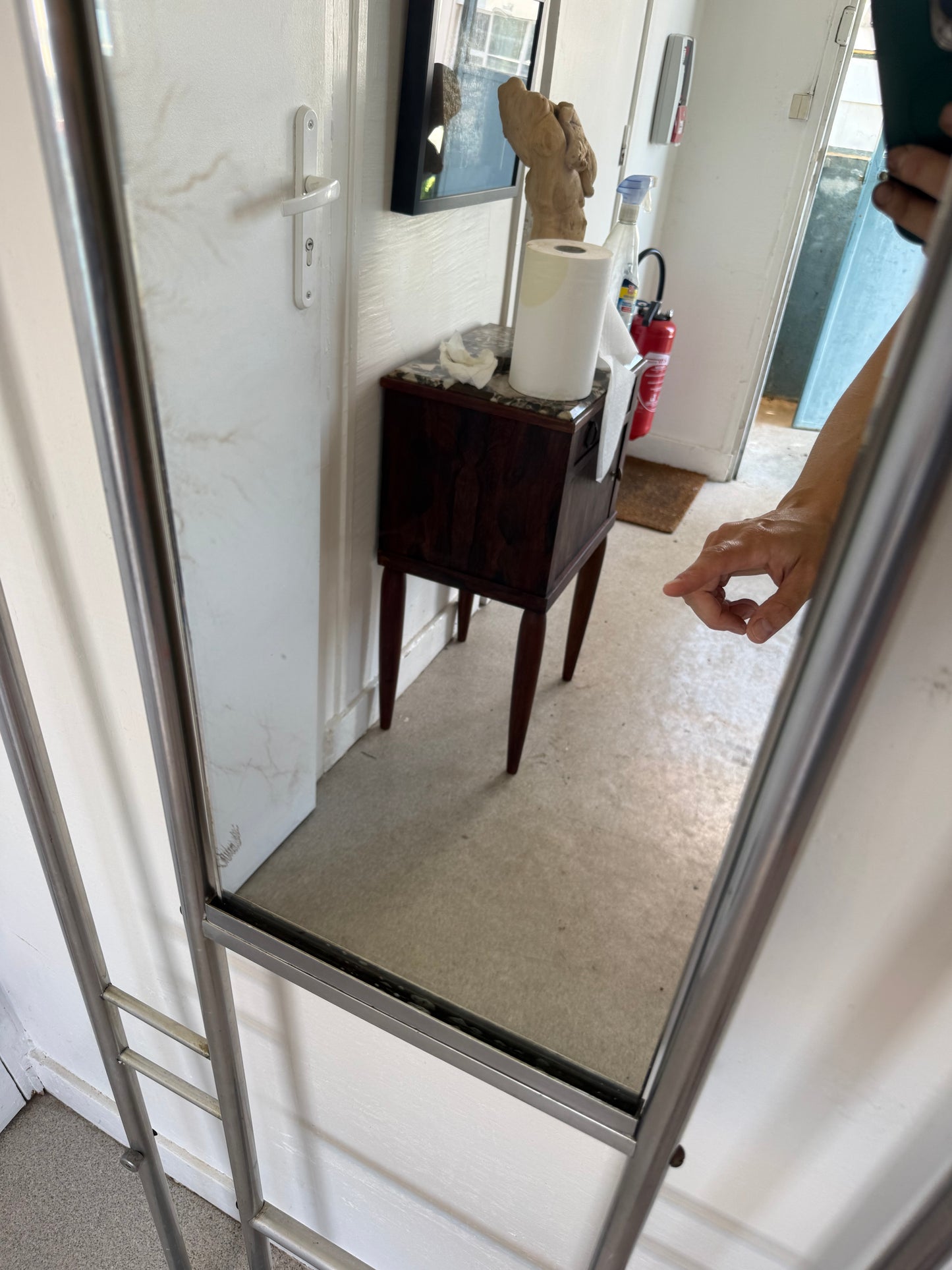 Porte manteau vintage en aluminium brossé années 50