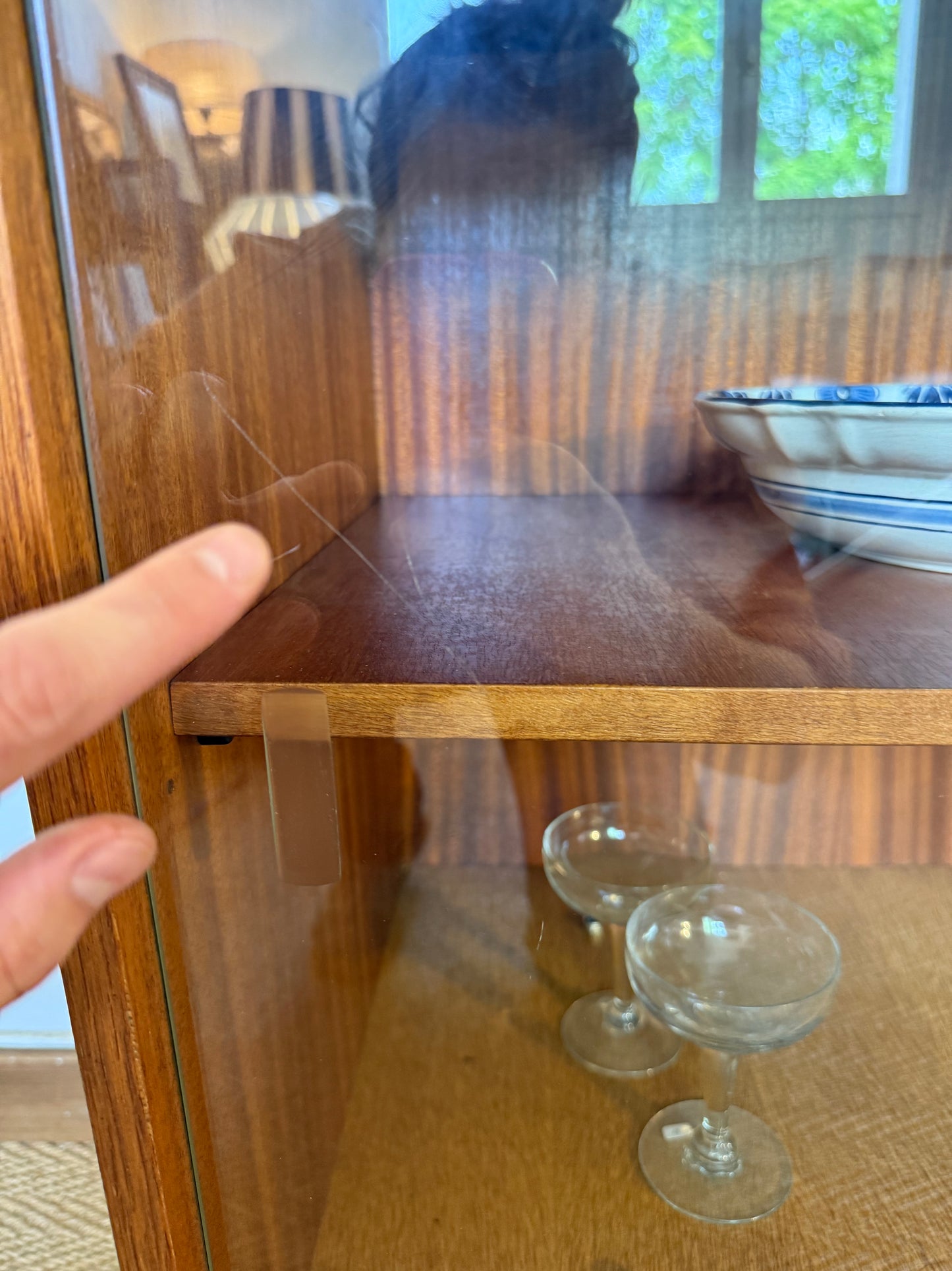 Petite enfilade vitrine buffet vintage placage teck