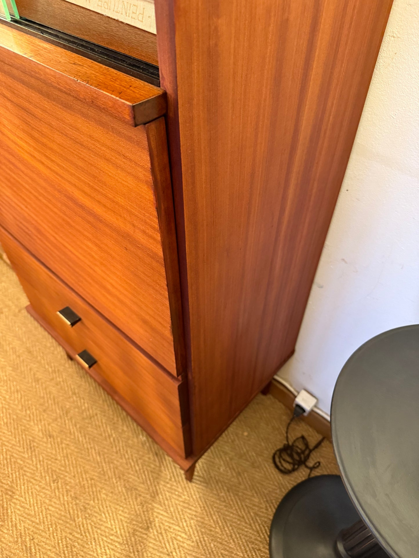 Secrétaire vintage en placage acajou