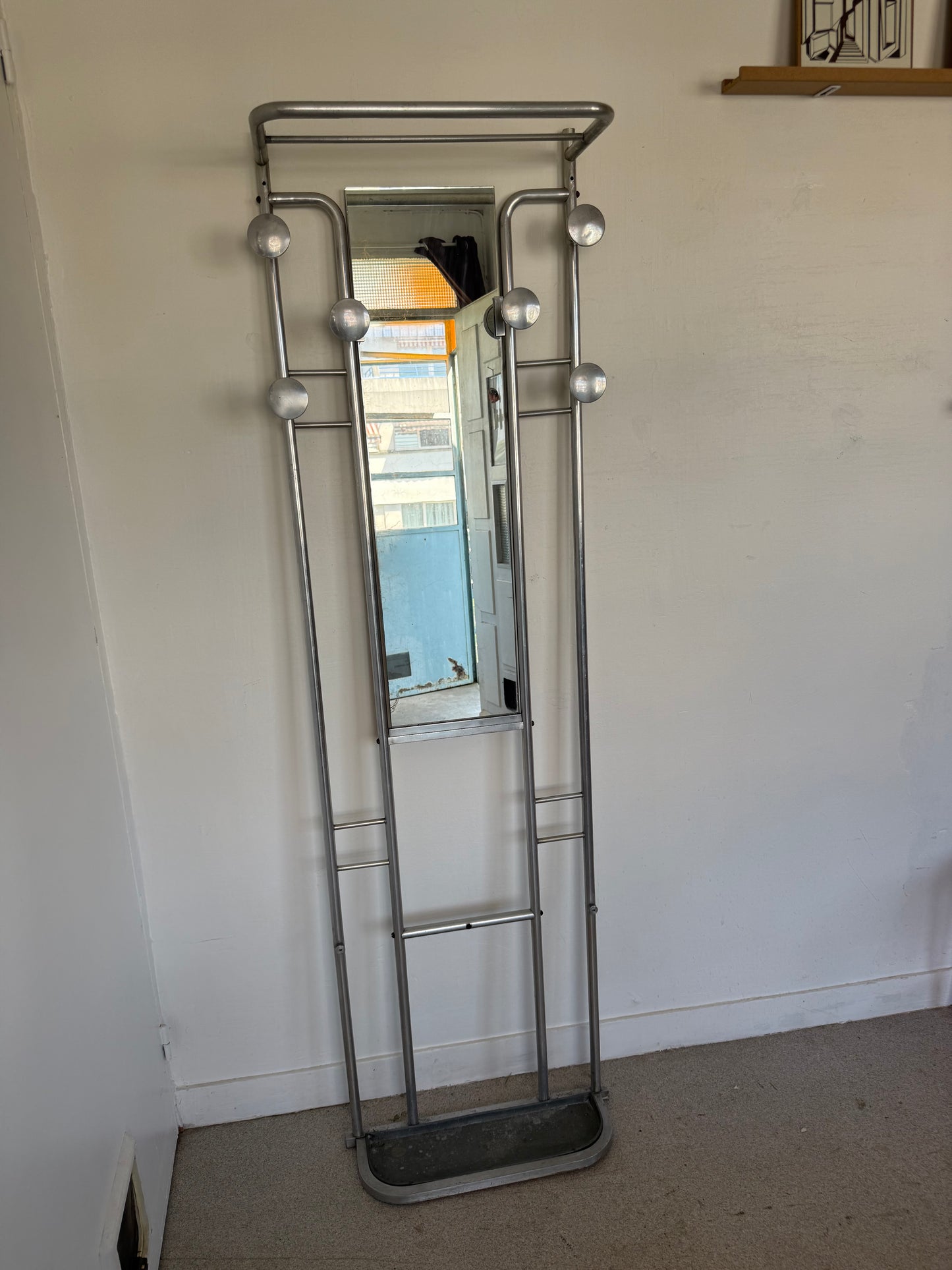 Porte manteau vintage en aluminium brossé années 50