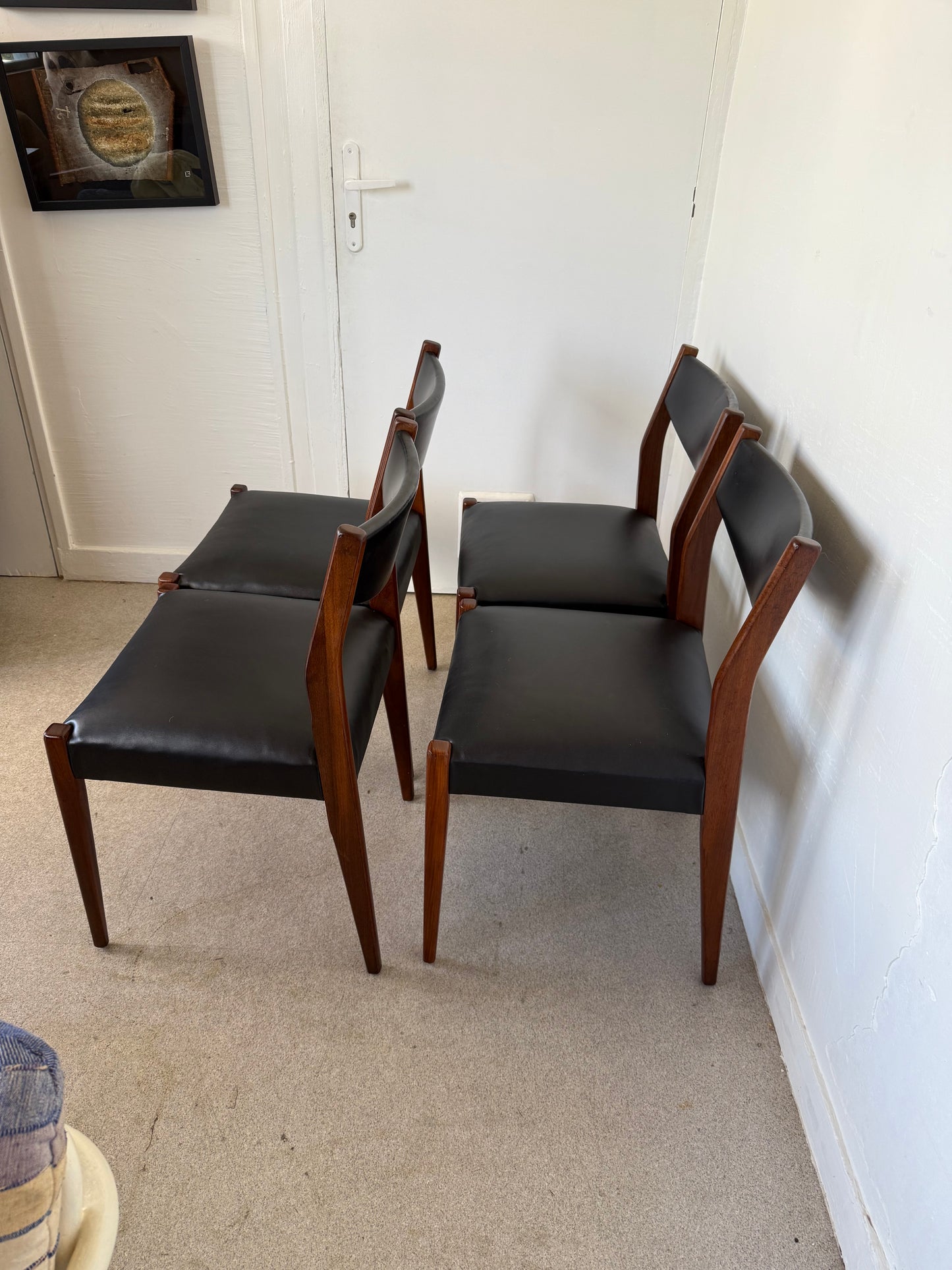 Lot de 4 chaises scandinaves vintage