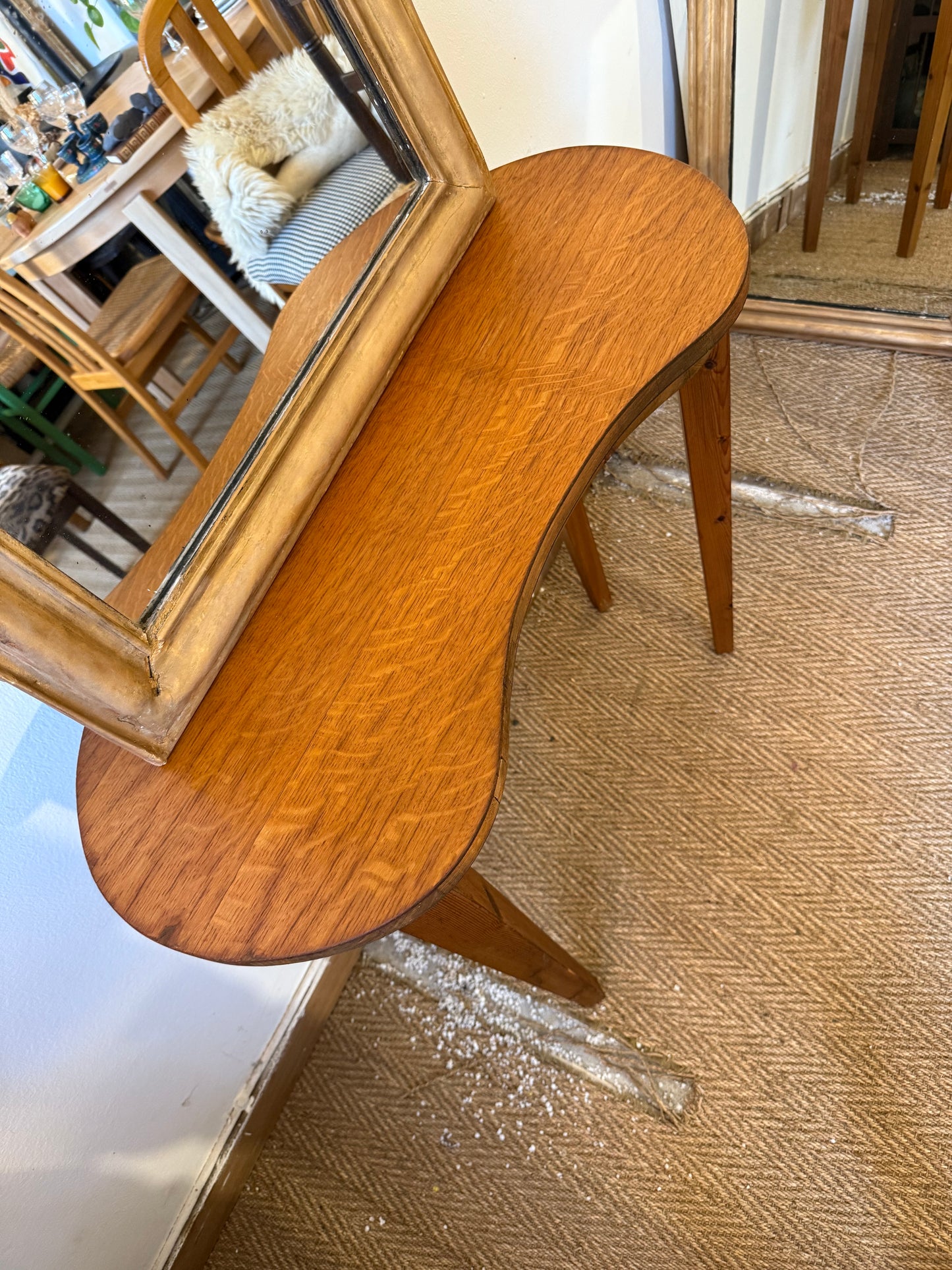 Console petit bureau coiffeuse vintage forme libre