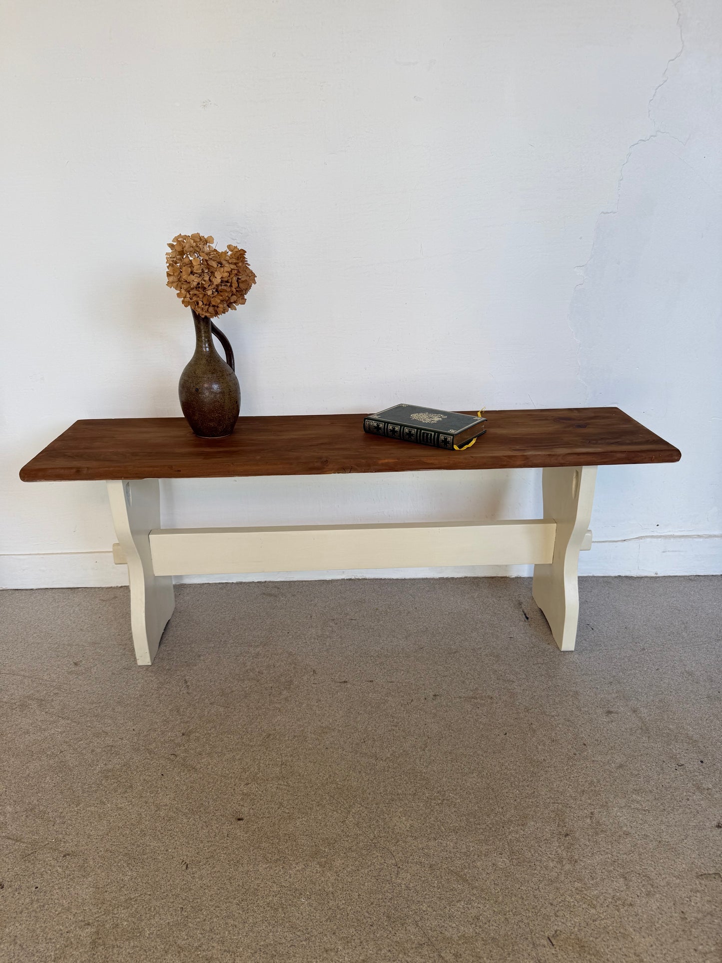 Banc de ferme vintage bois massif