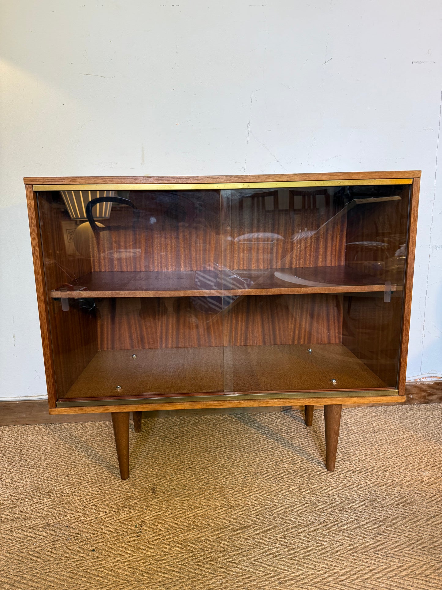 Petite enfilade vitrine buffet vintage placage teck