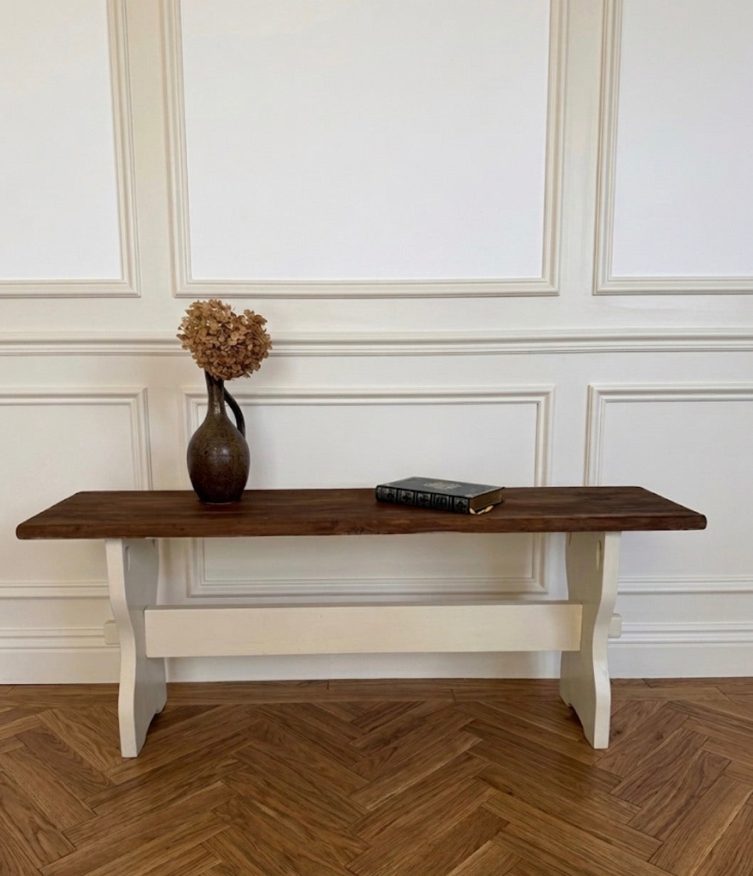 Banc de ferme vintage bois massif