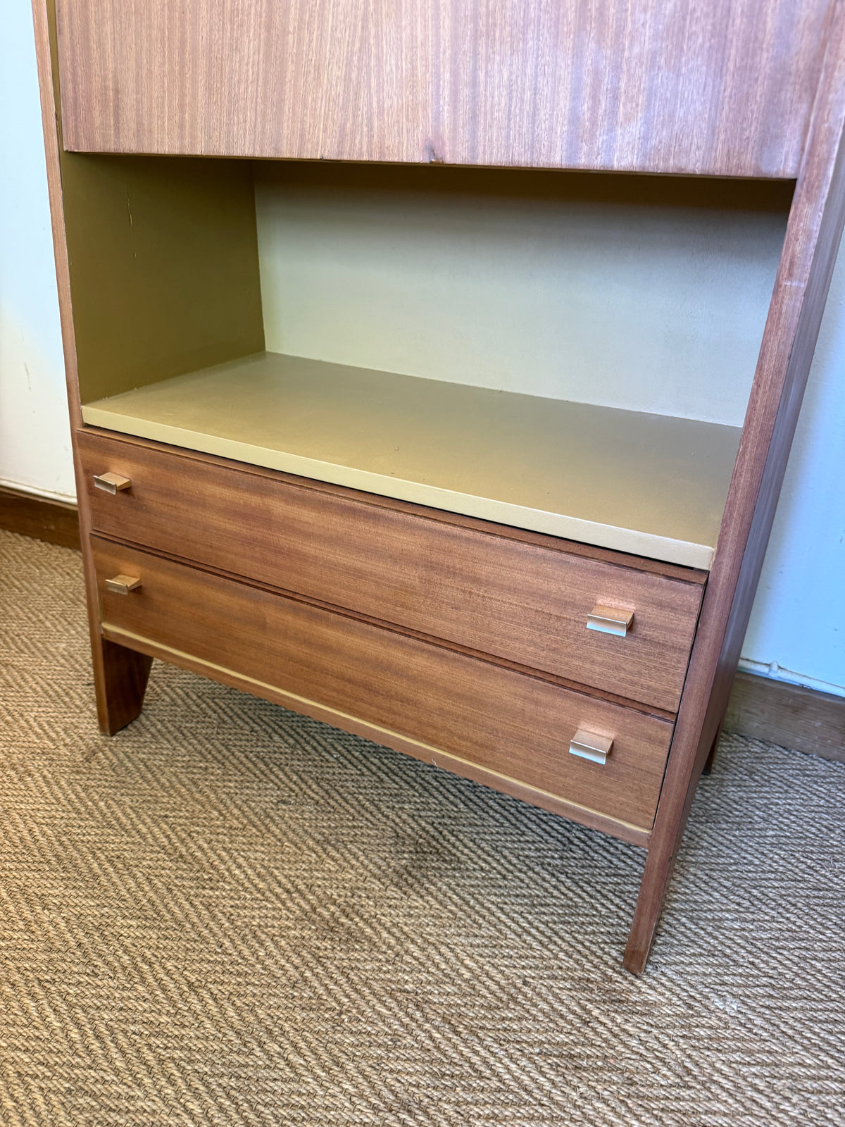 Secrétaire vintage compact placage acajou