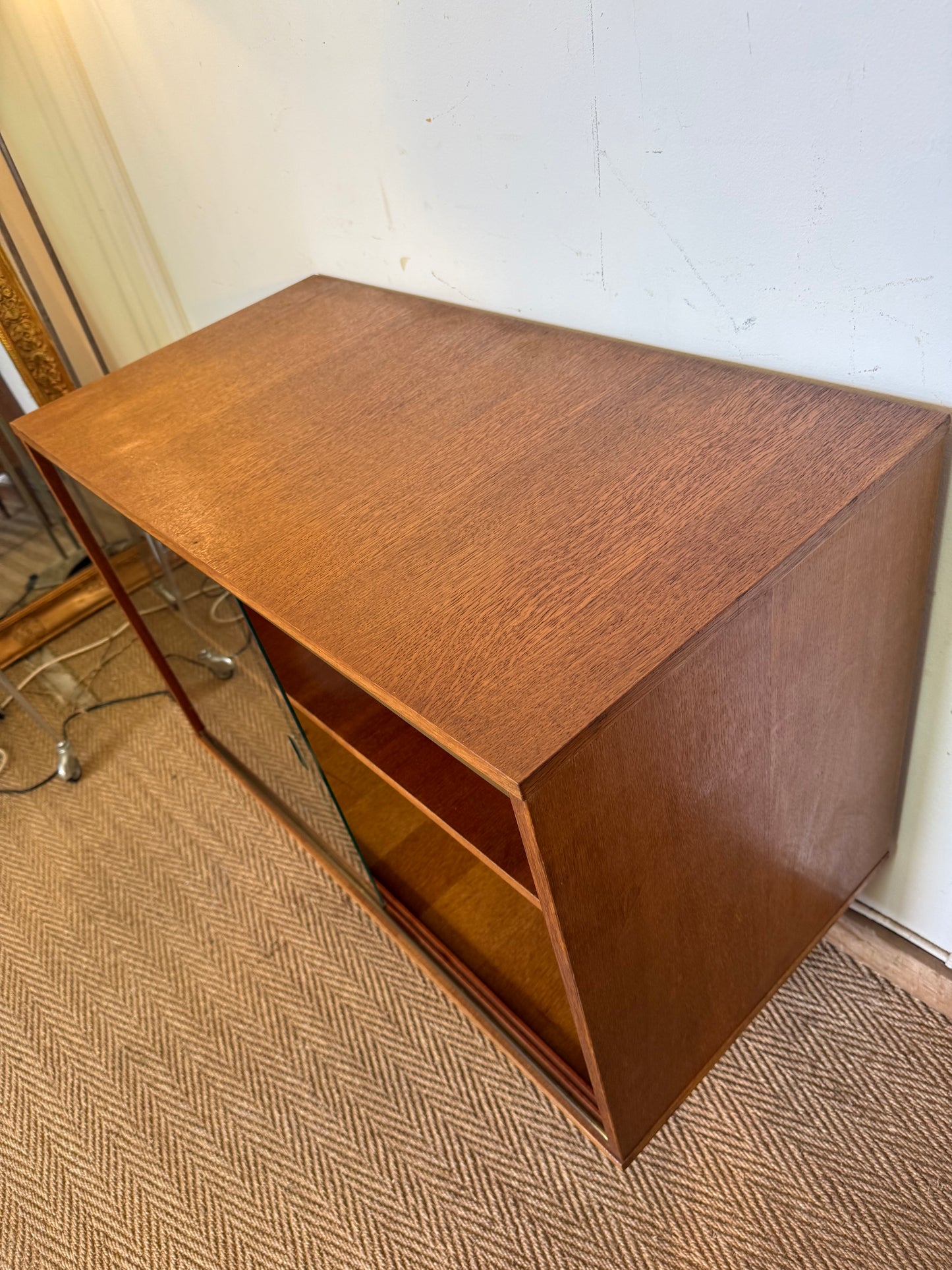 Petite enfilade vitrine buffet vintage placage teck