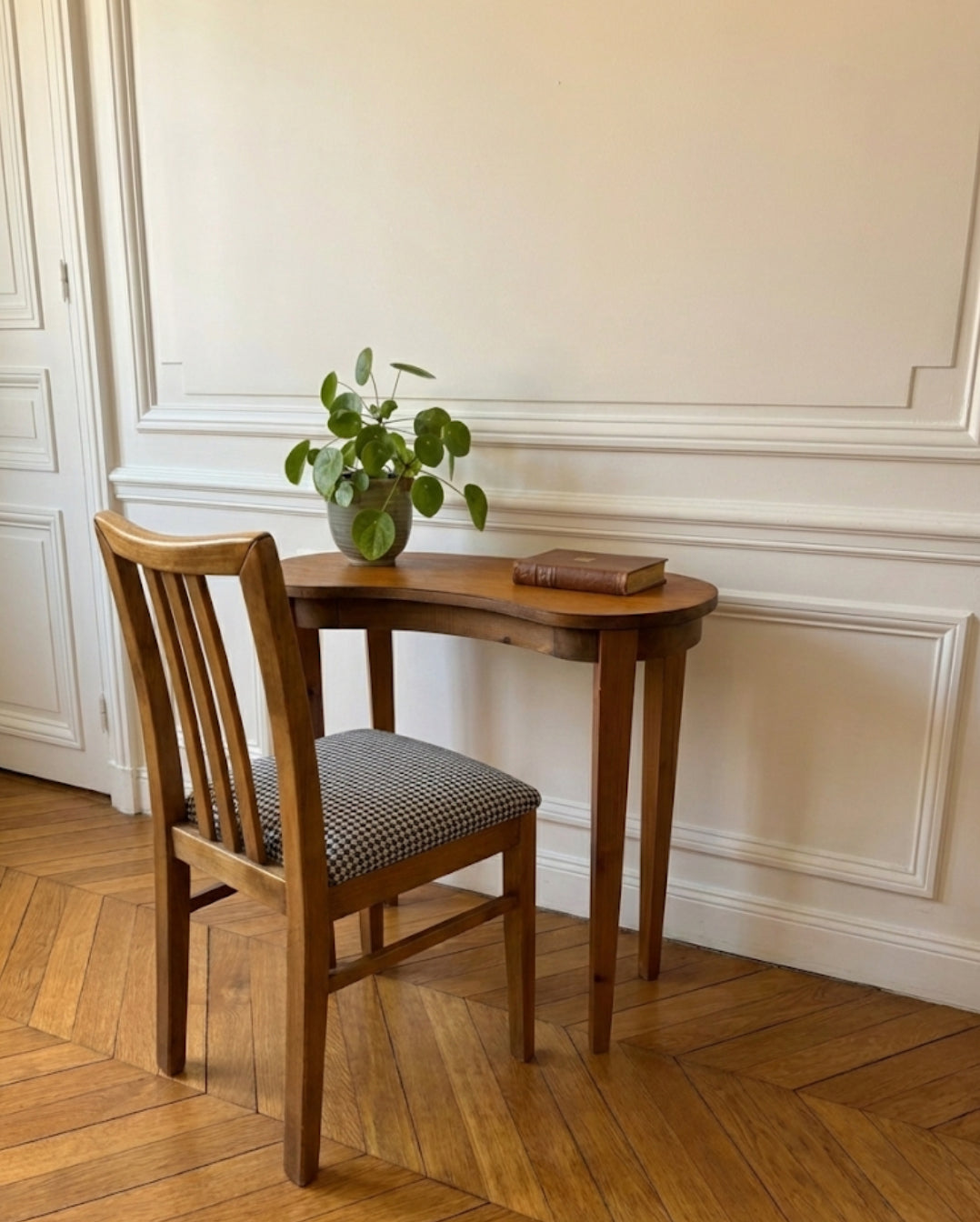 Console petit bureau coiffeuse vintage forme libre