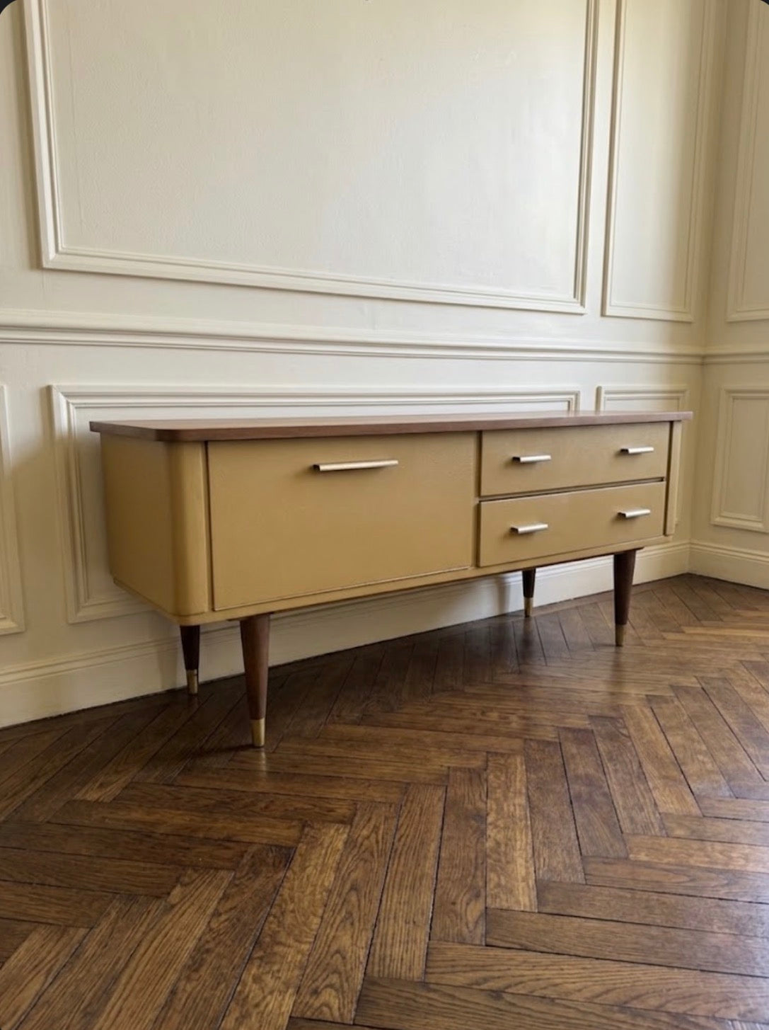 Enfilade vintage meuble bas tv pieds compas